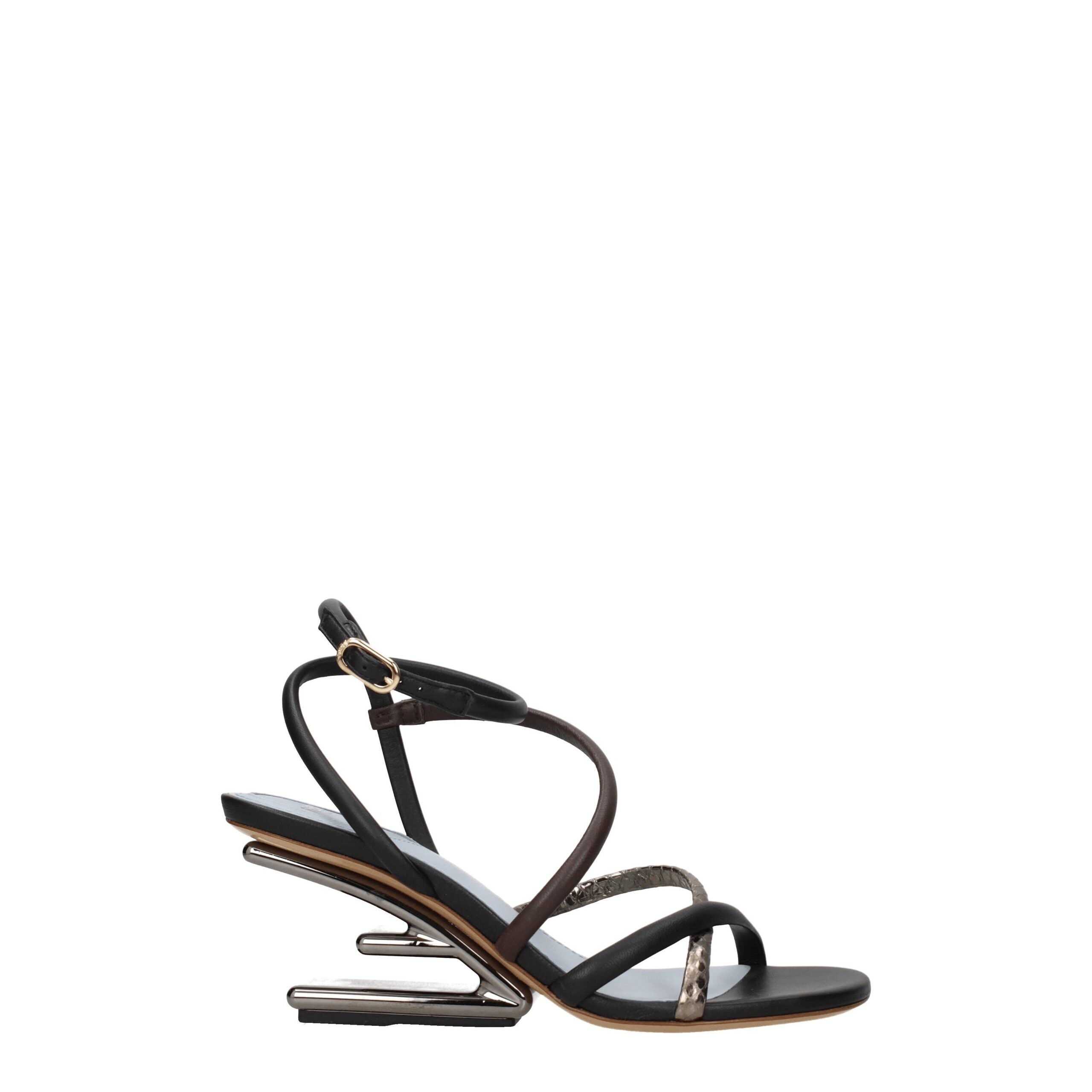 Fendi flat leather sandals in various colours-1