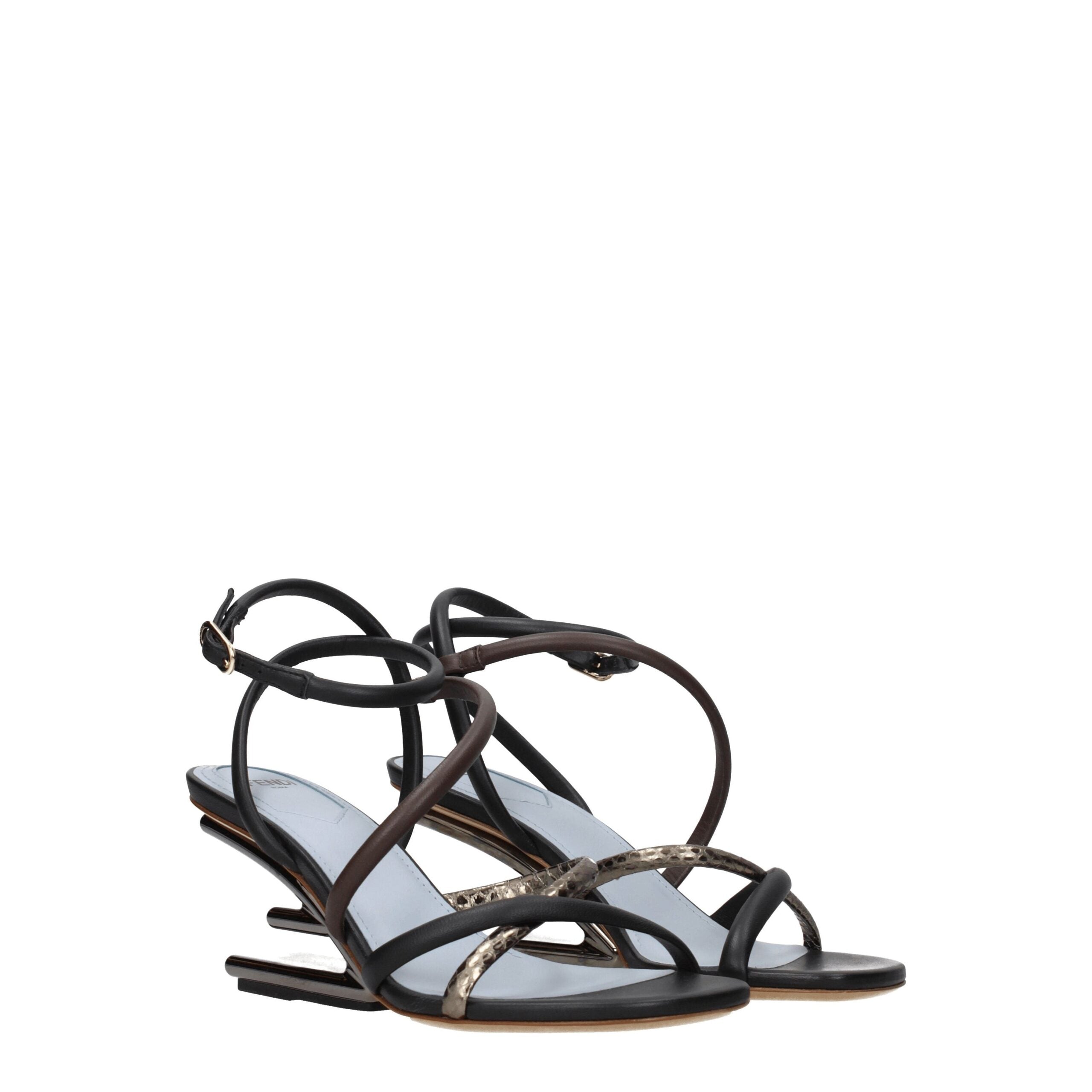 Fendi flat leather sandals in various colours-2