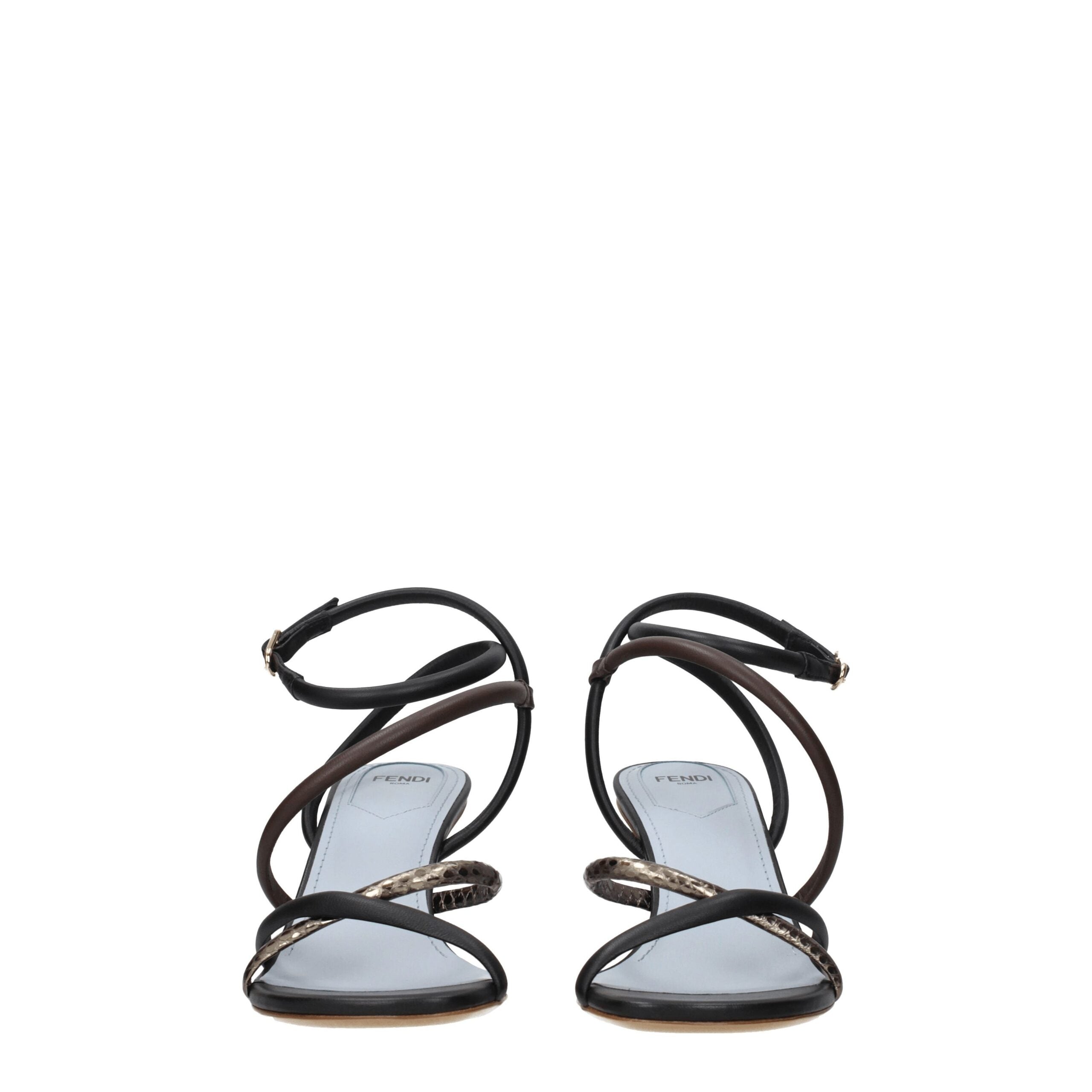 Fendi flat leather sandals in various colours-3