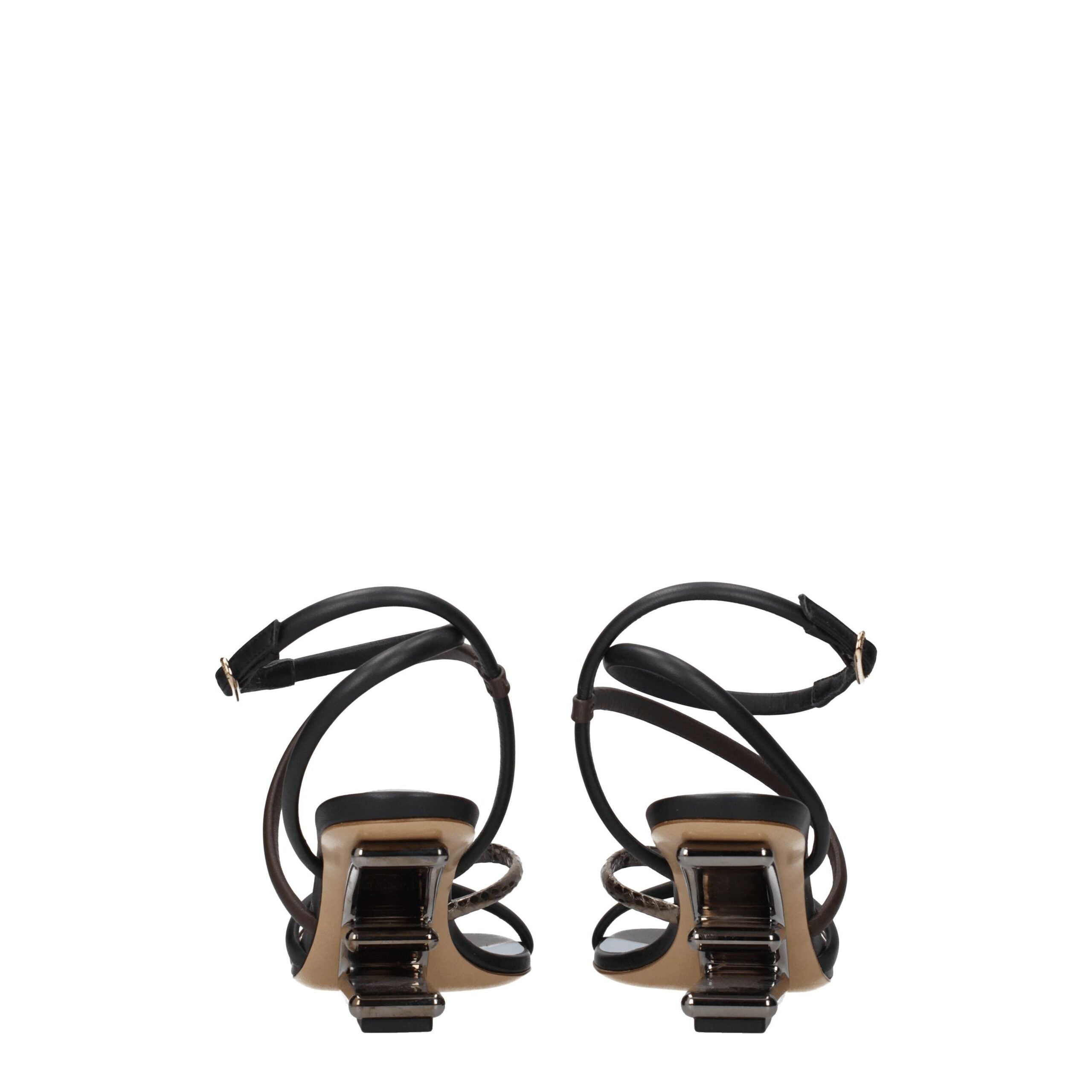 Fendi flat leather sandals in various colours-5