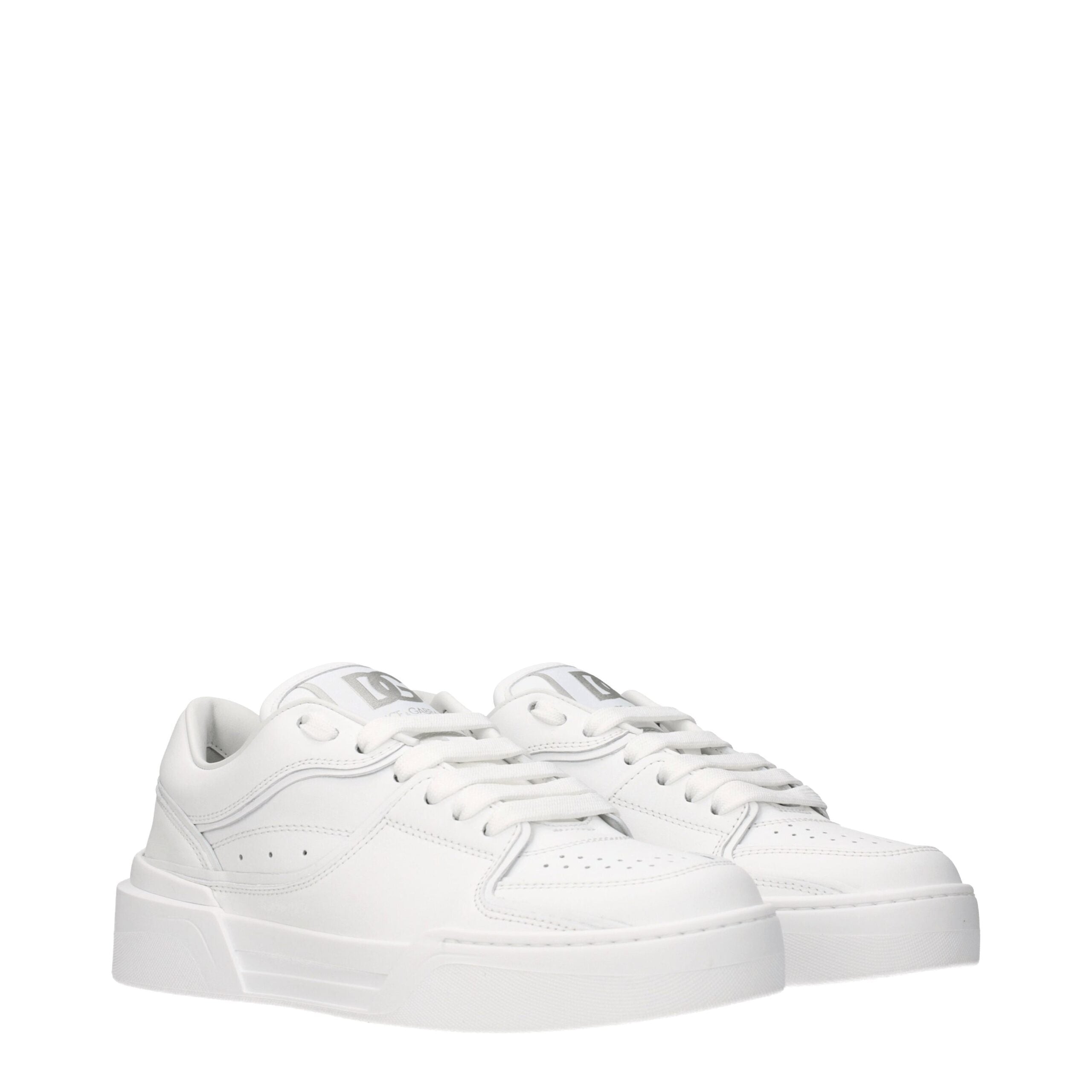 Dolce & Gabbana White Leather Sneakers-2