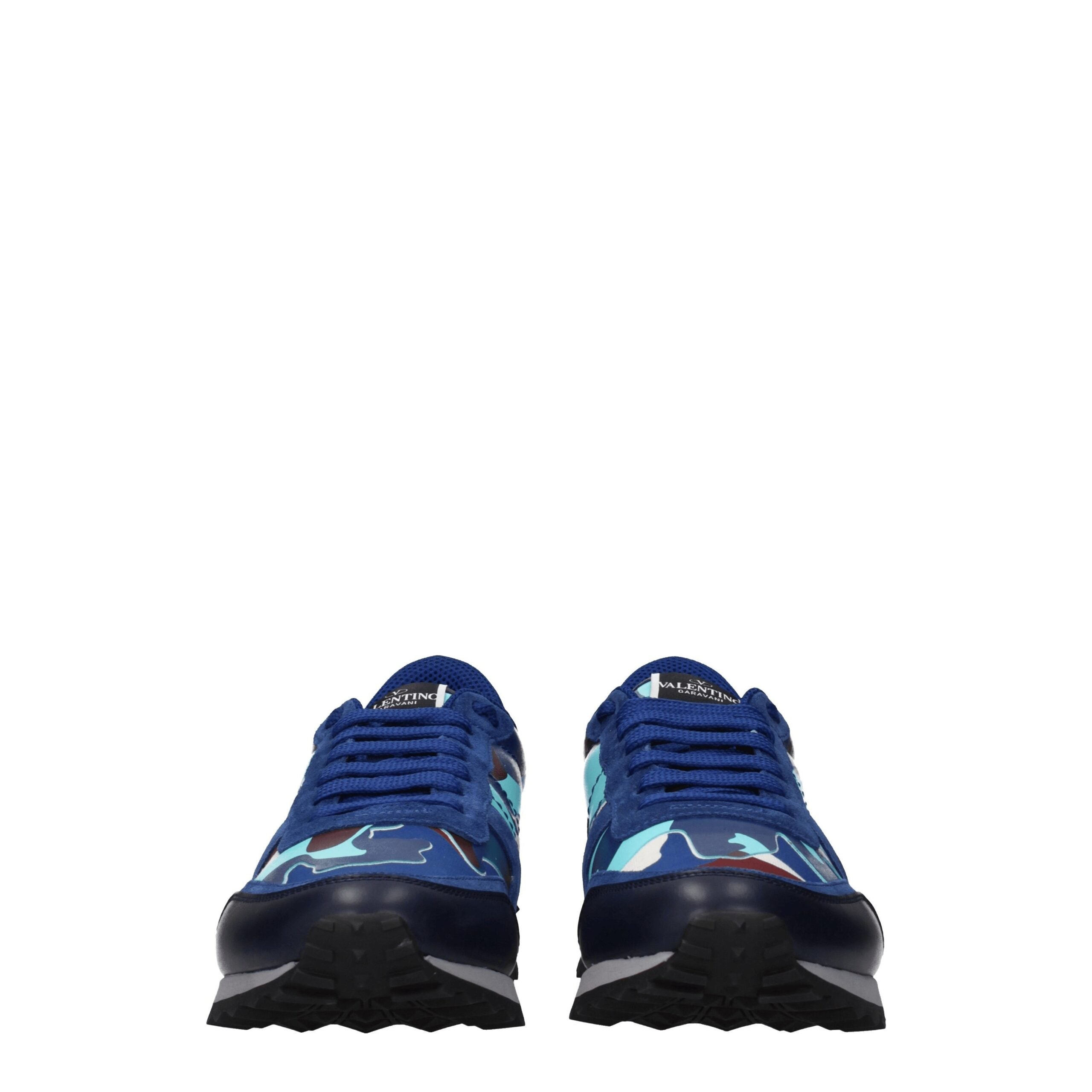 Valentino Garavani Blaue Leder Sportliche Turnschuhe-3