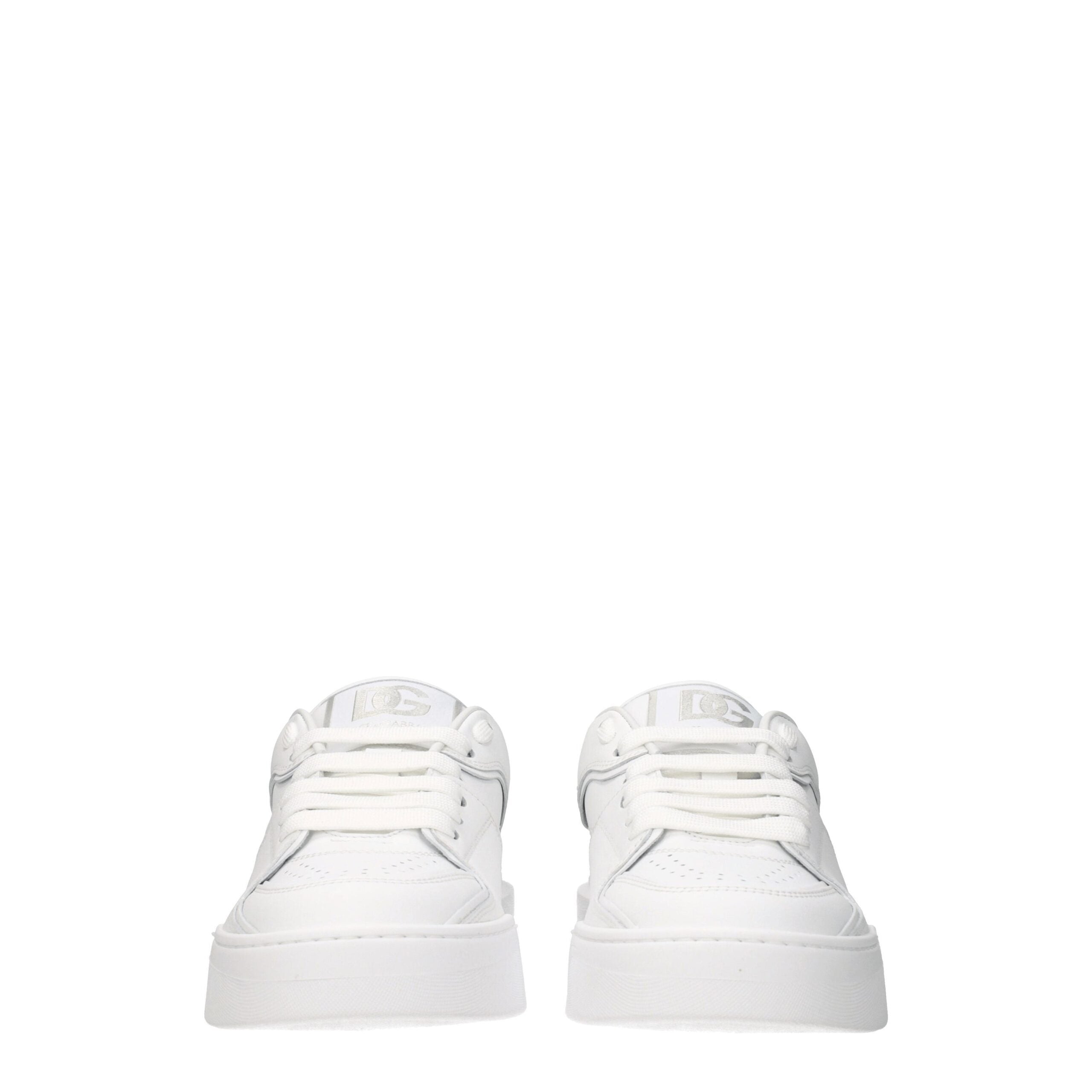 Dolce & Gabbana White Leather Sneakers-3