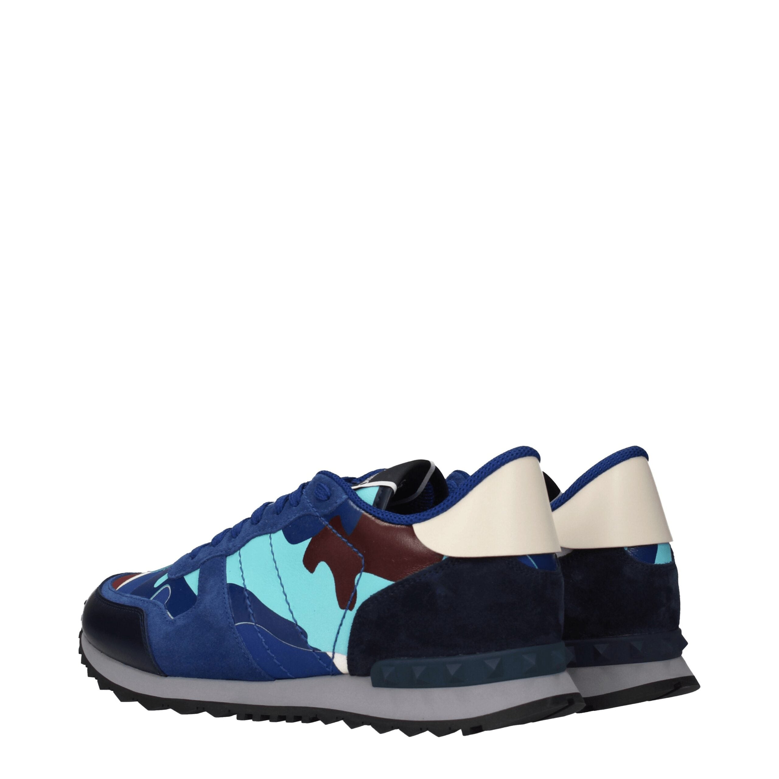Valentino Garavani Blaue Leder Sportliche Turnschuhe-4
