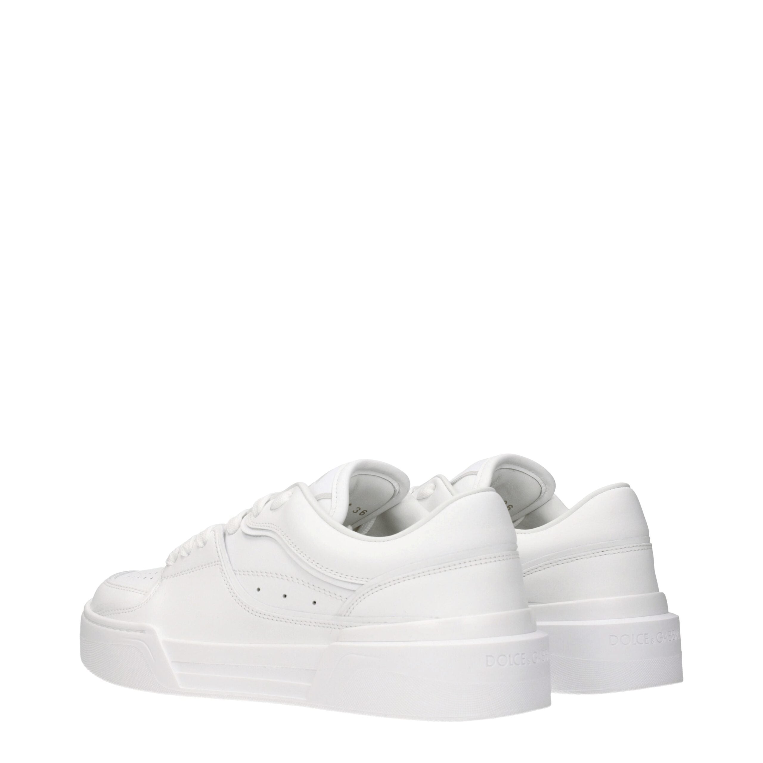 Dolce & Gabbana White Leather Sneakers-4