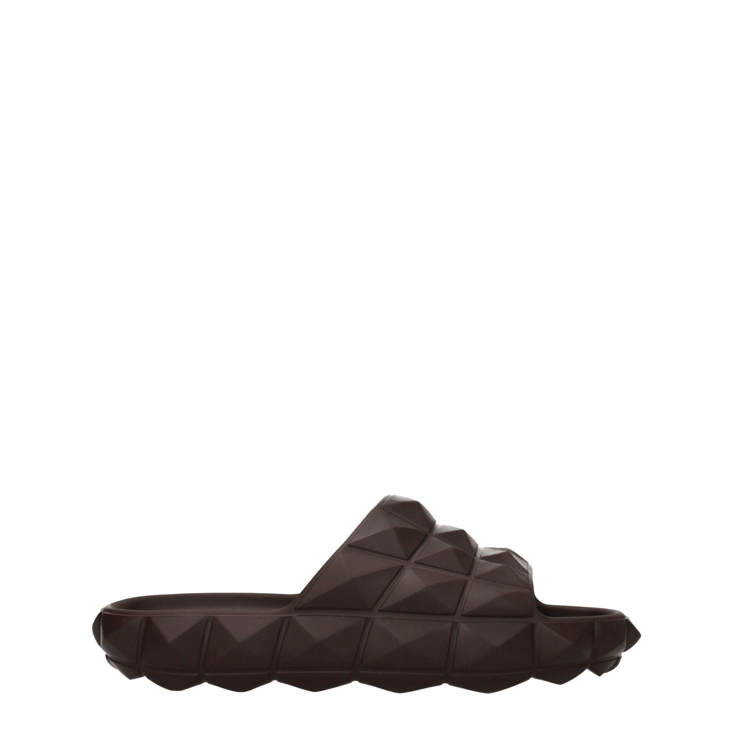 Valentino Garavani Brown Cotton Slippers-1