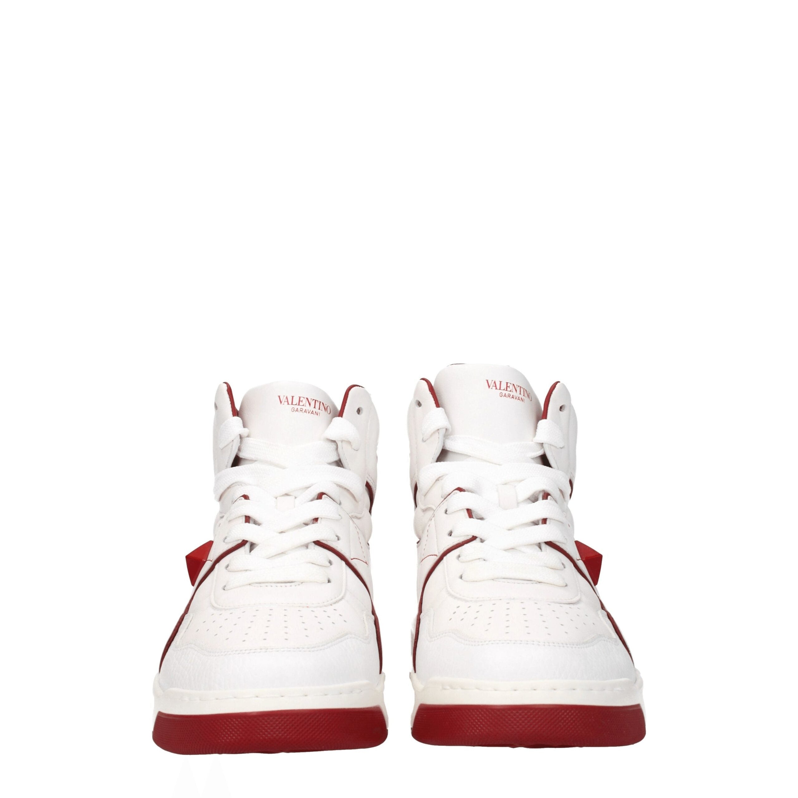 Valentino Garavani White Leather High-Top Sneakers-3