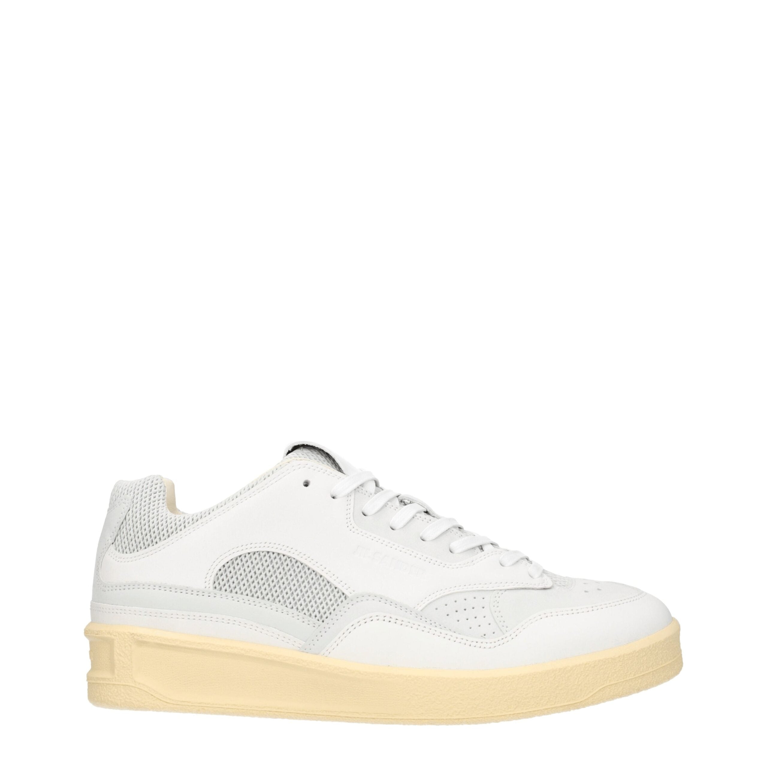 Jil Sander white leather low-top sneakers-1