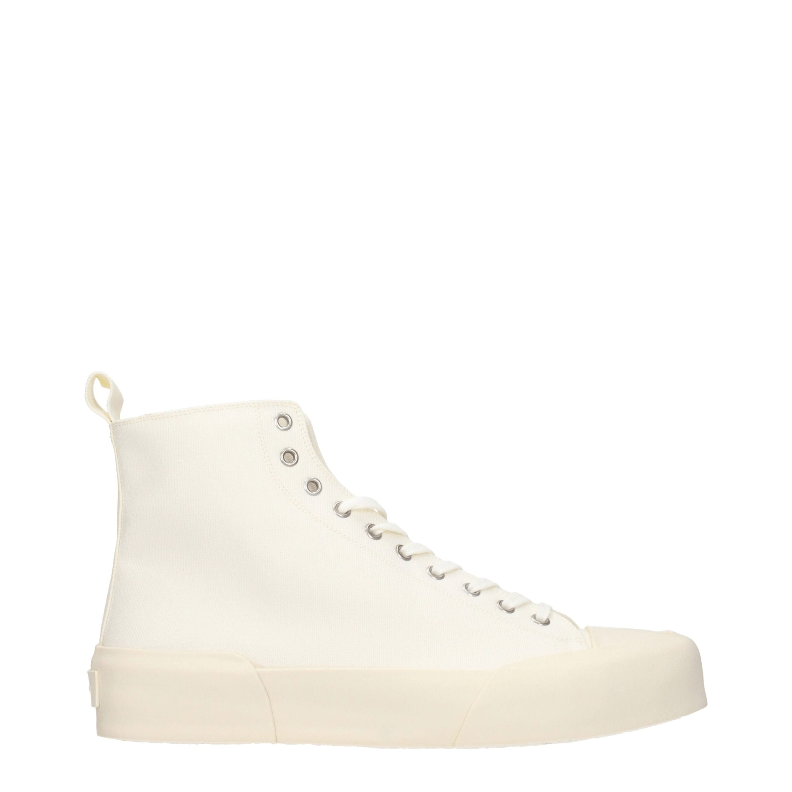 Jil Sander beige high-top sneakers made of fabric-1