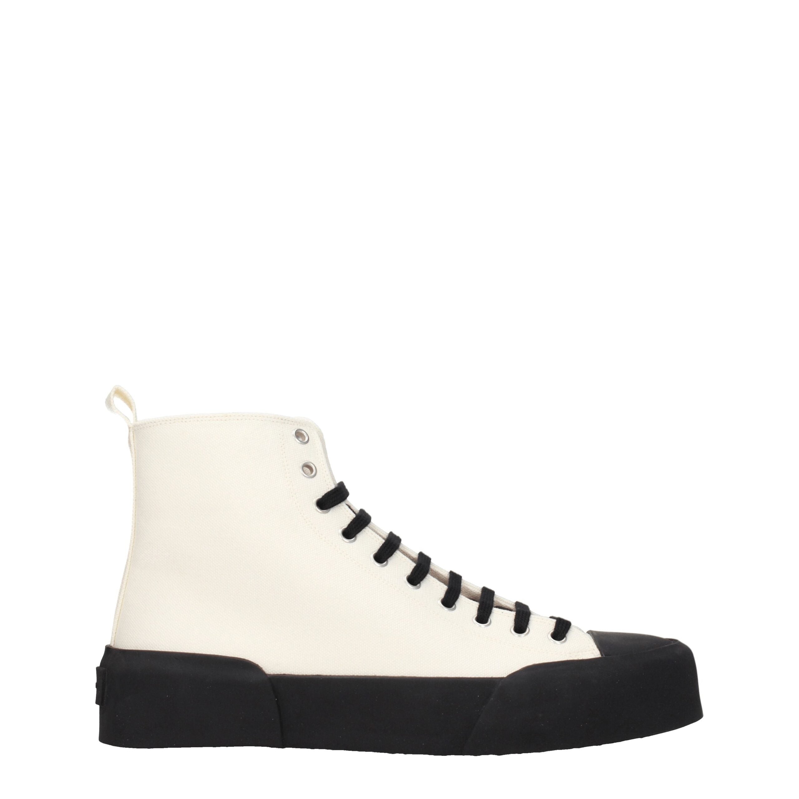 Jil Sander Beigefarbene High-Top-Sneaker aus Stoff-1