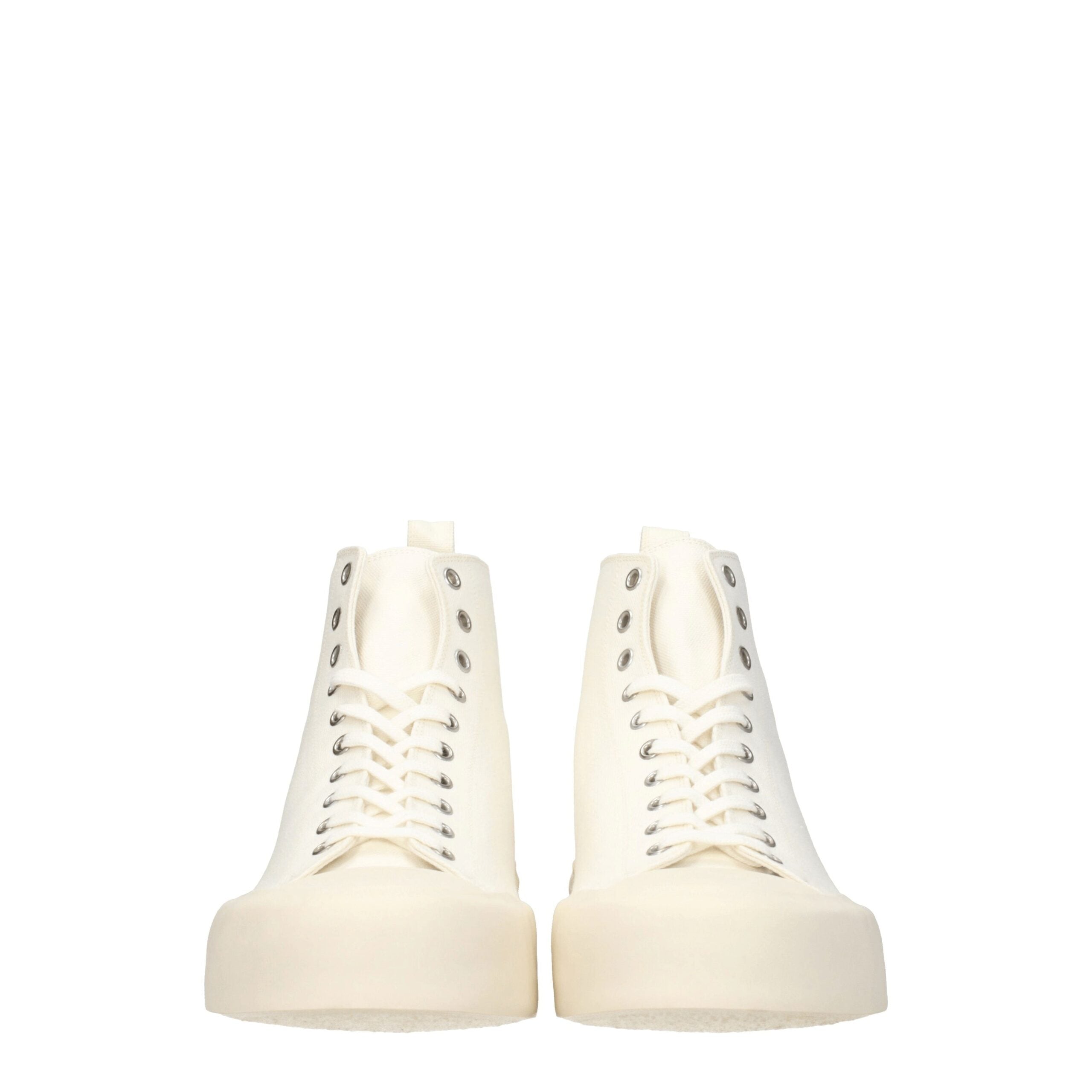 Jil Sander beige high-top sneakers made of fabric-3