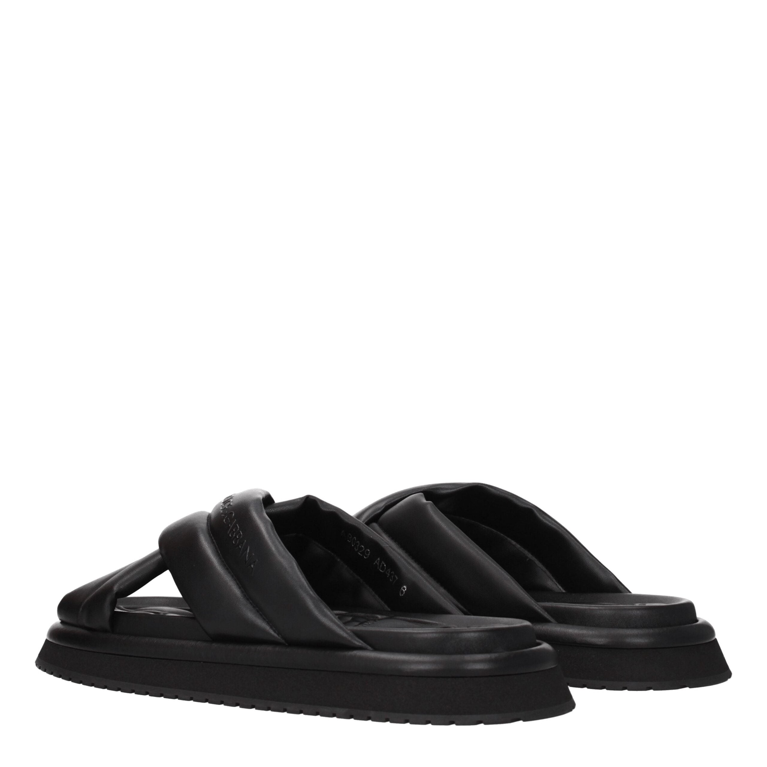 Dolce & Gabbana Schwarze Leder-Hausschuhe-4