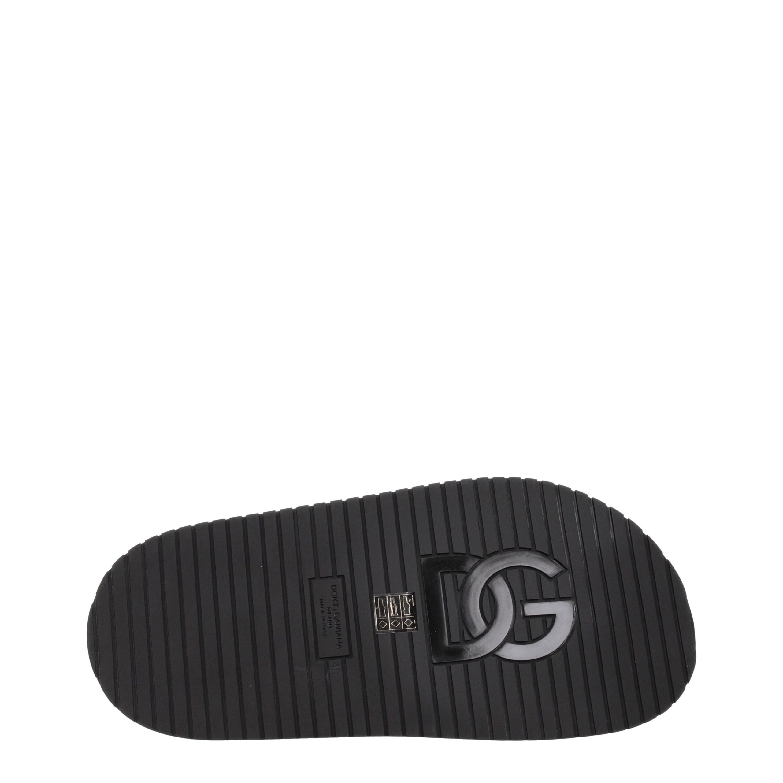 Dolce & Gabbana Schwarze Leder-Hausschuhe-5