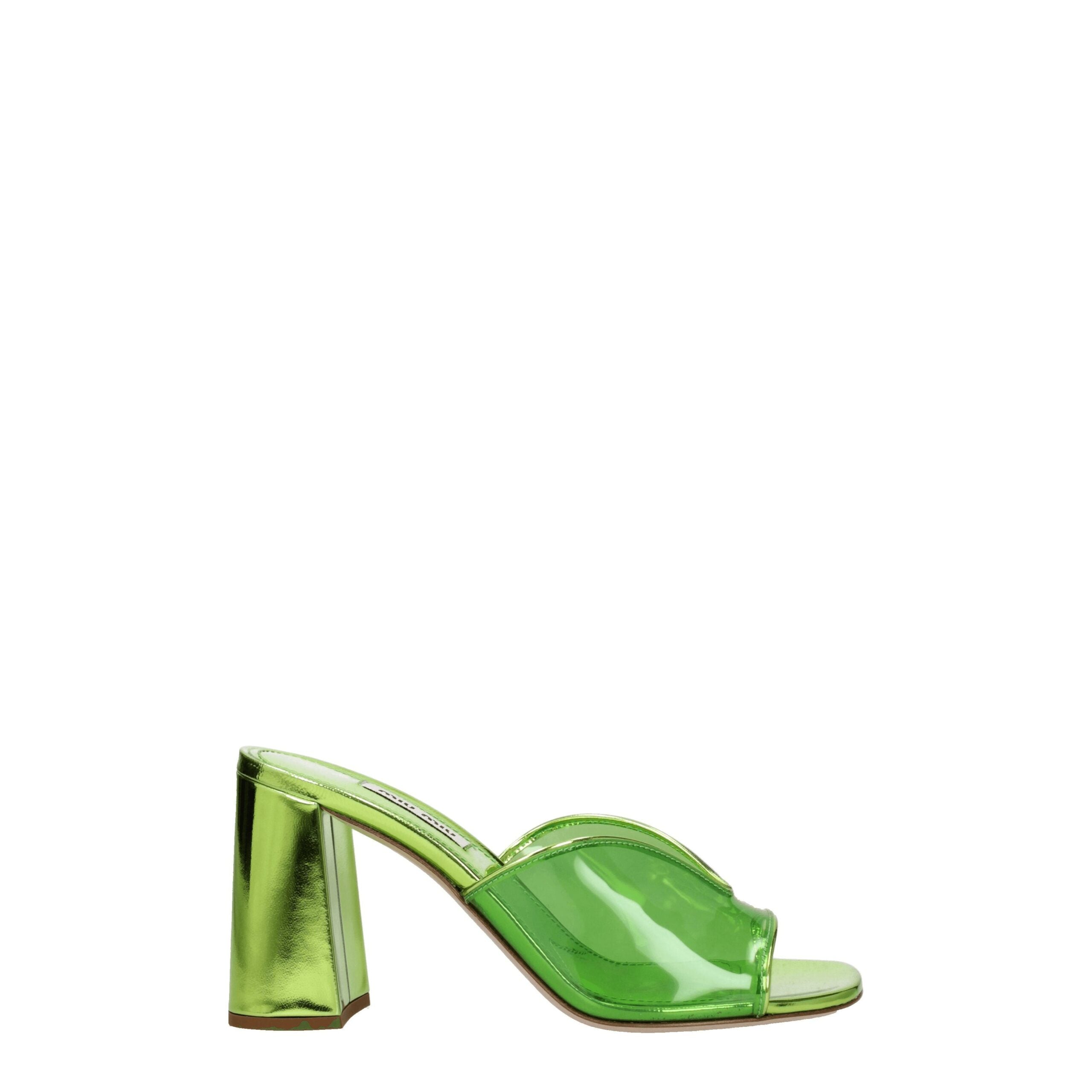 Miu Miu Green Plexiglas Platform Sandals-1