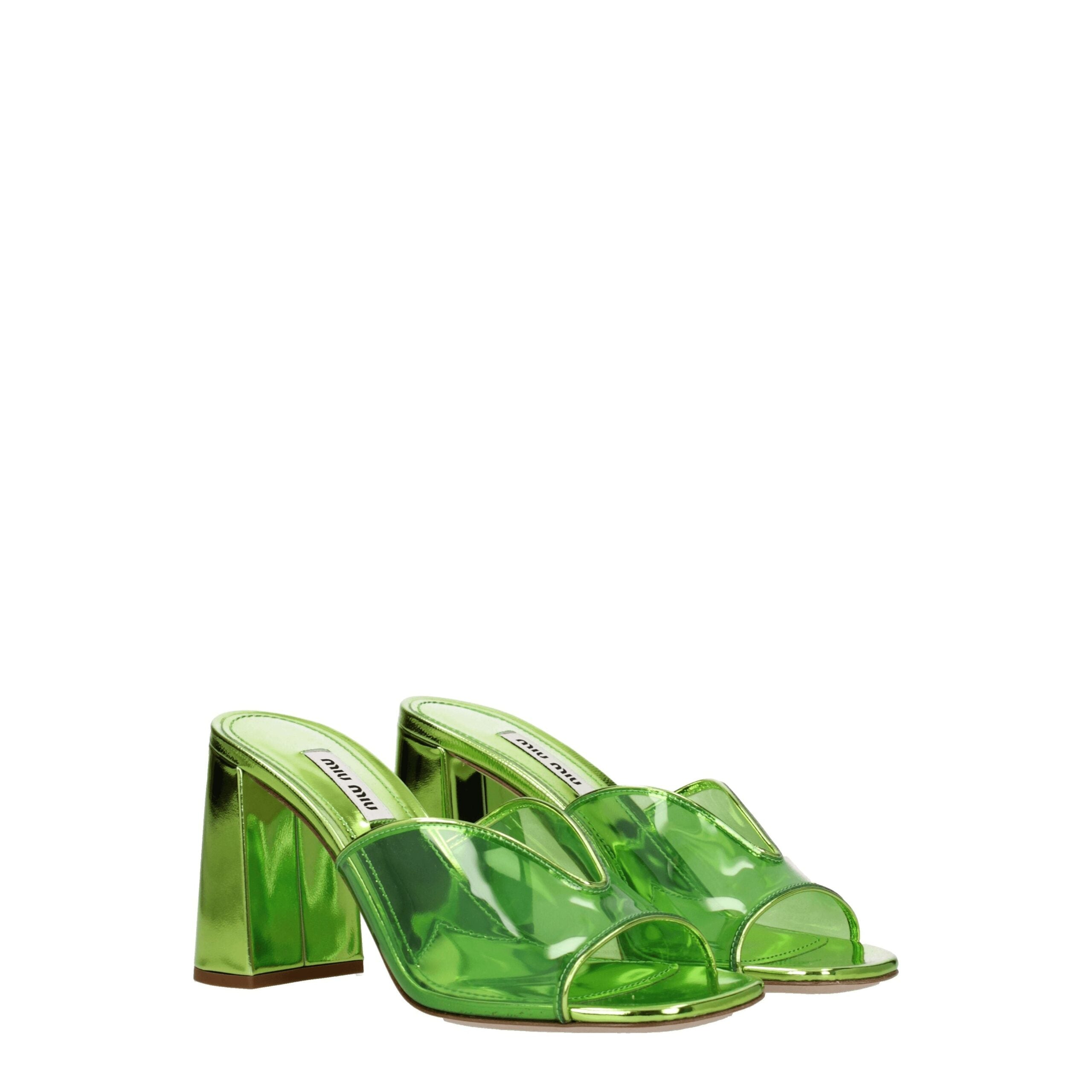 Miu Miu Green Plexiglas Platform Sandals-2