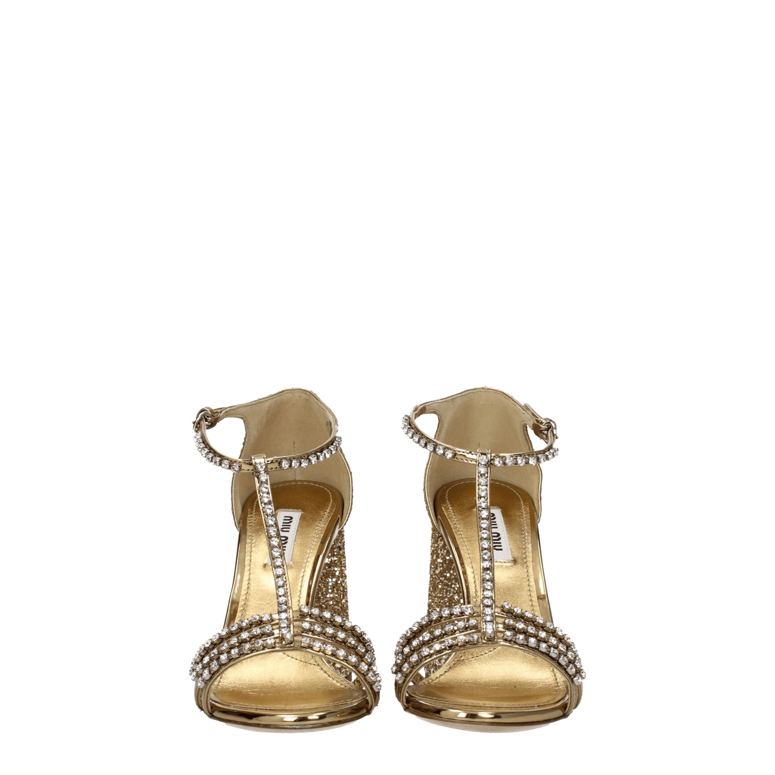 Miu Miu Goldene Plateausandalen aus Kunststoff-3