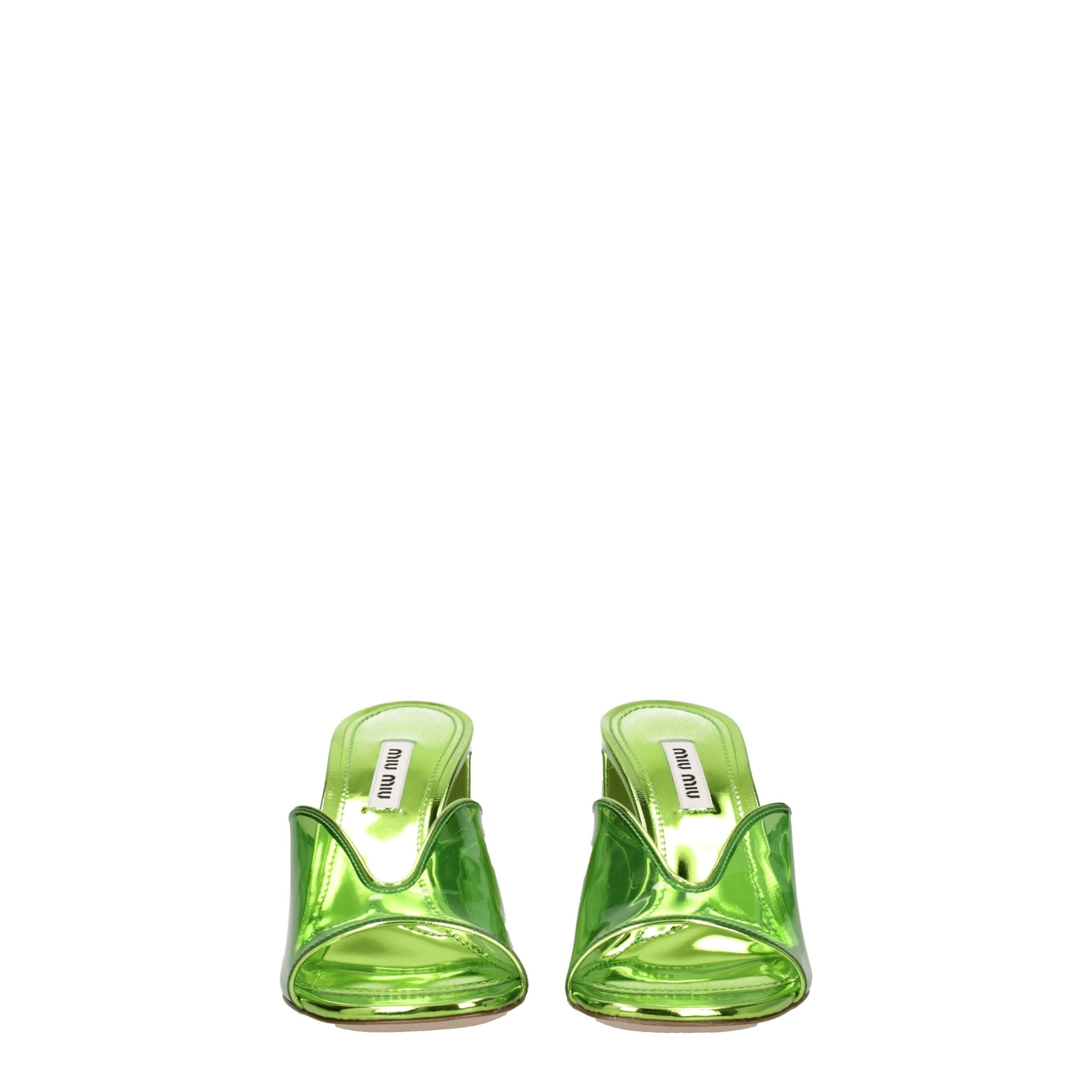Miu Miu Green Plexiglas Platform Sandals-3