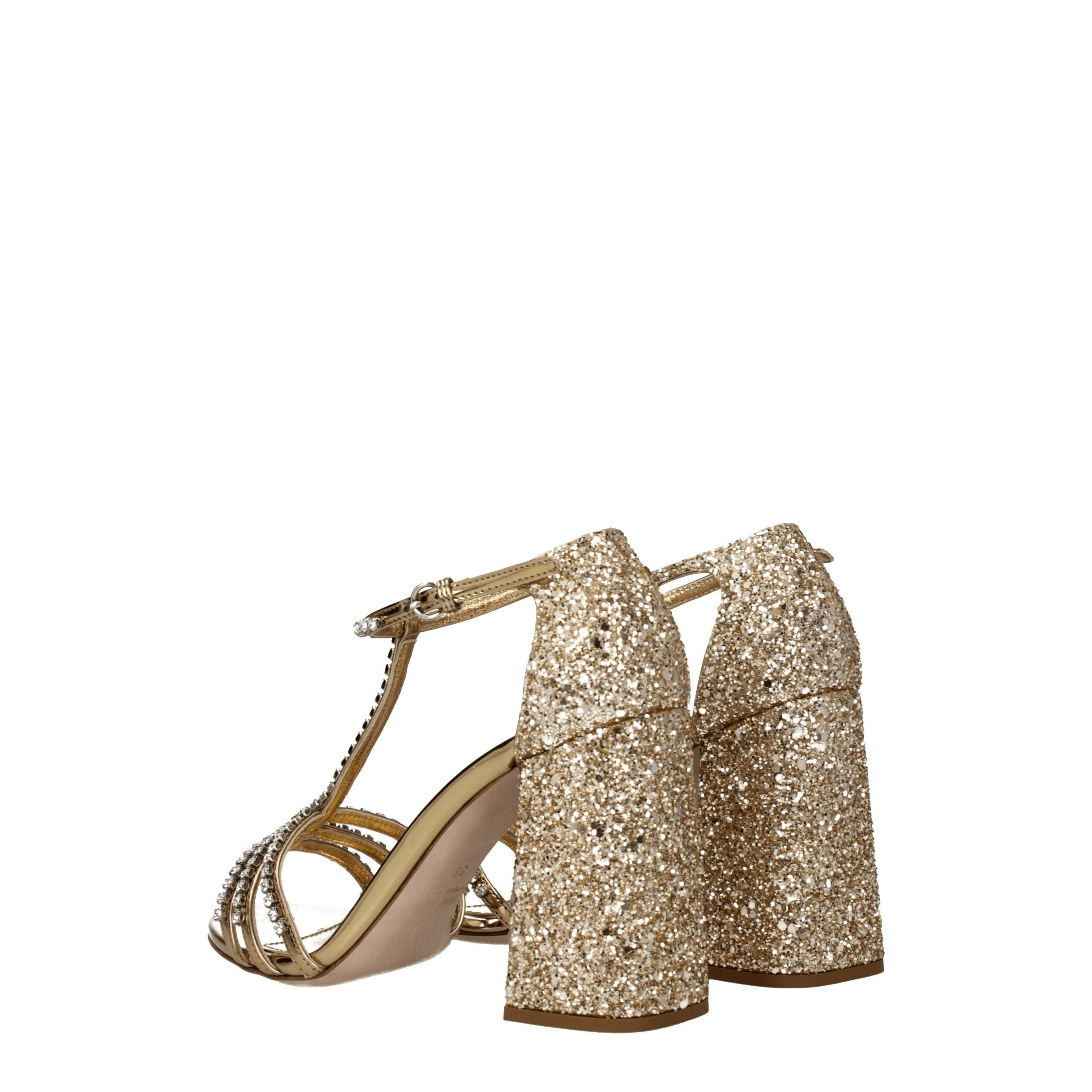 Miu Miu Goldene Plateausandalen aus Kunststoff-4