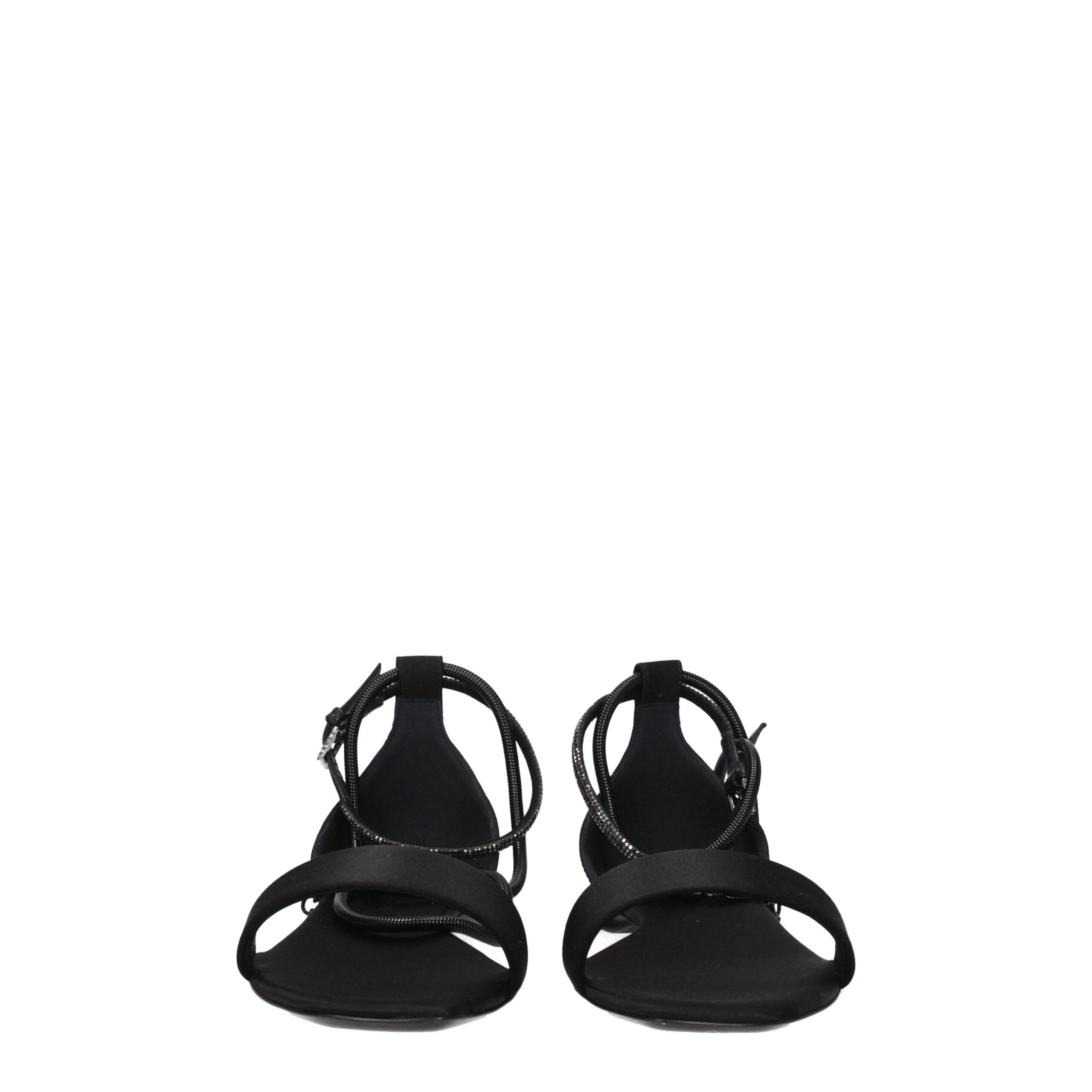 Max Mara Flache Sandalen aus schwarzem Satin-3