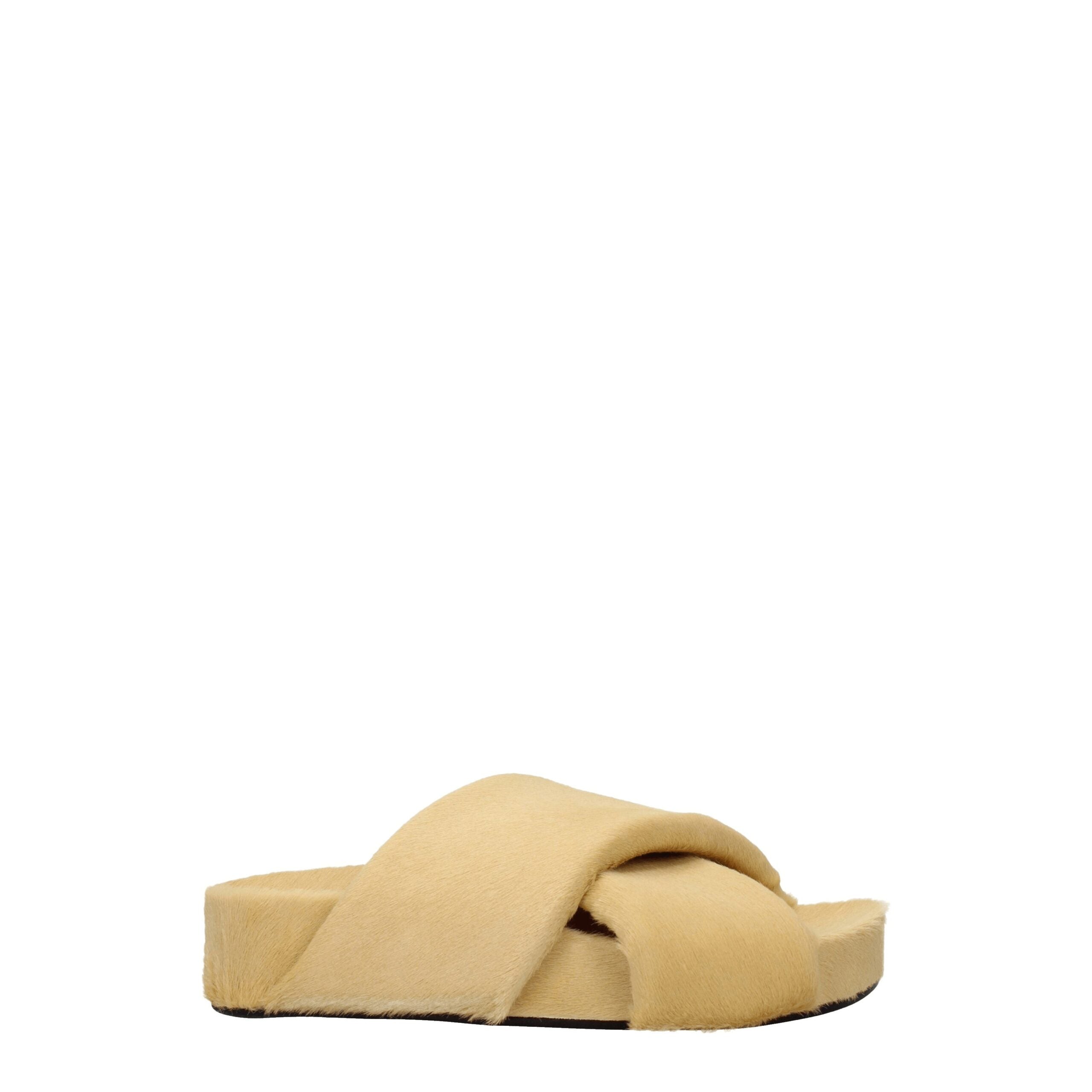 Jil Sander beige horsehair slippers-1