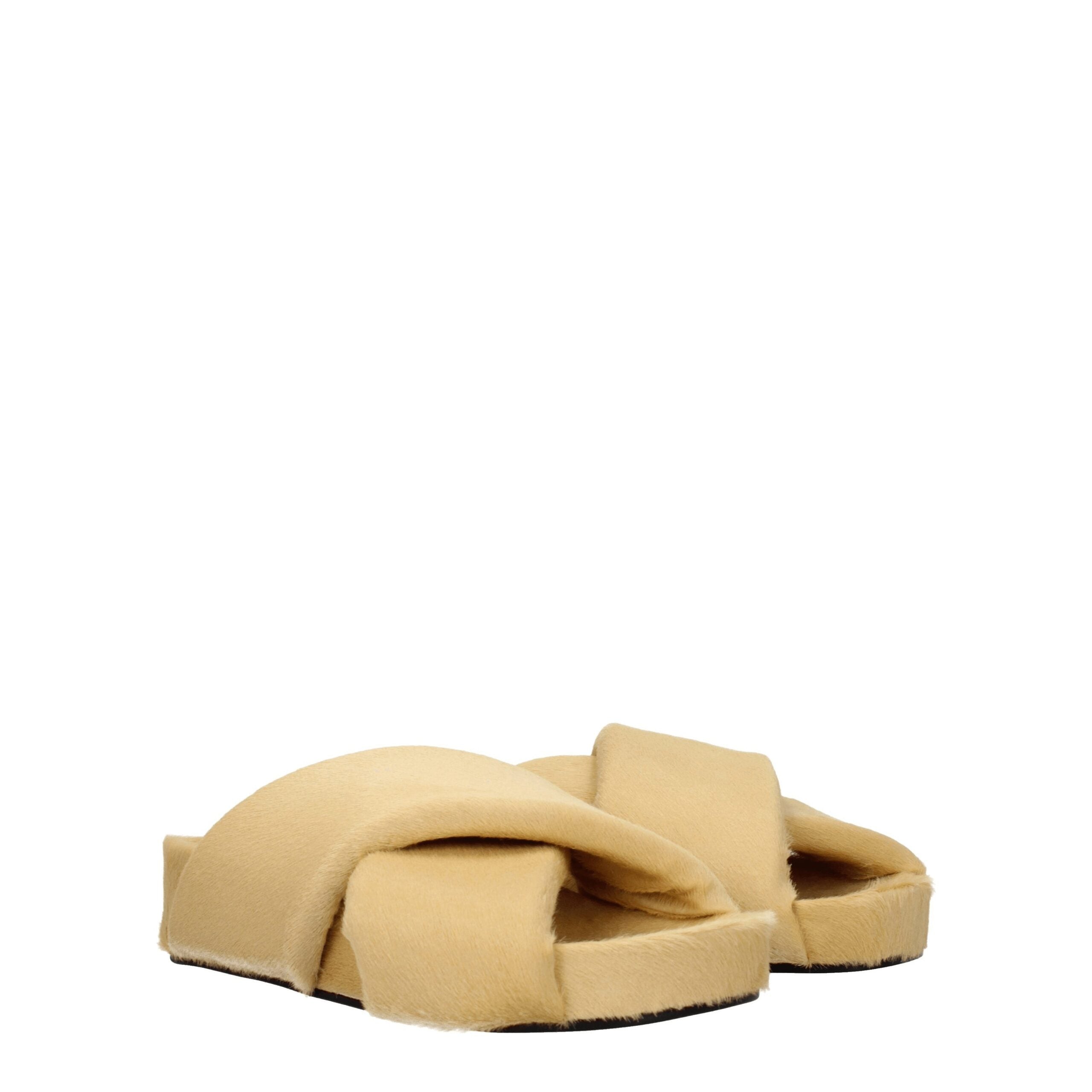Jil Sander beige horsehair slippers-2