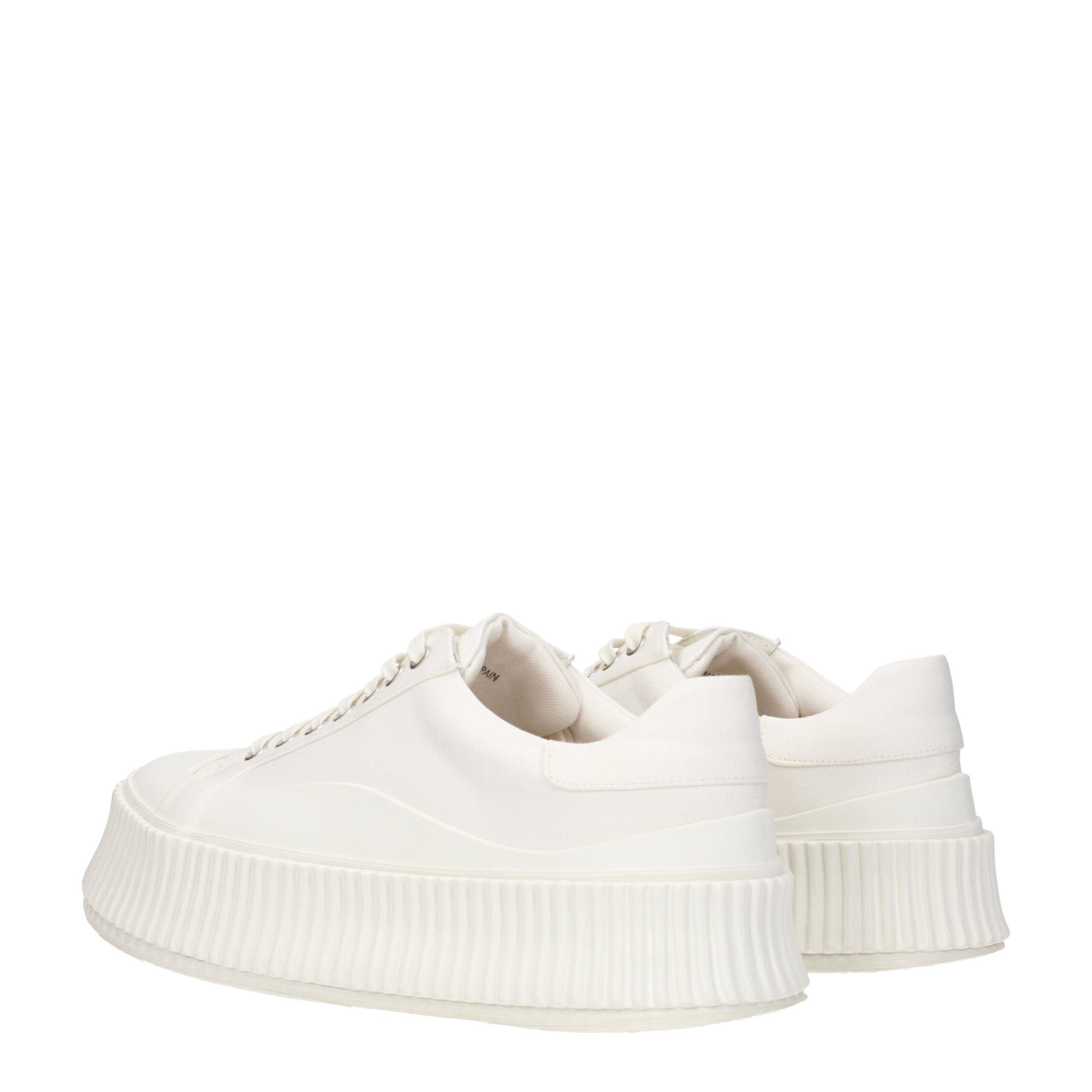 Jil Sander Weiße Plateau-Sneakers aus Stoff-4