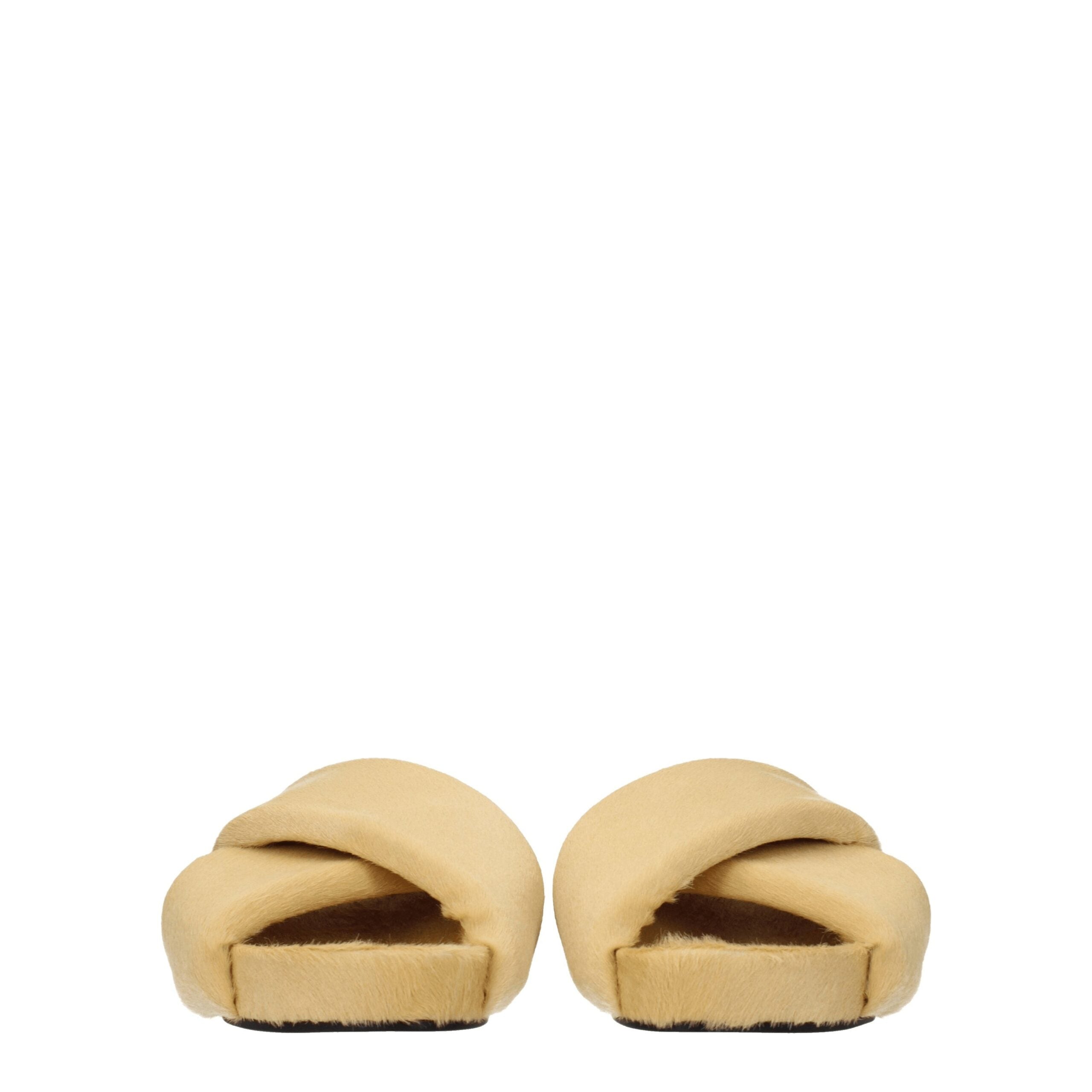 Jil Sander beige horsehair slippers-3