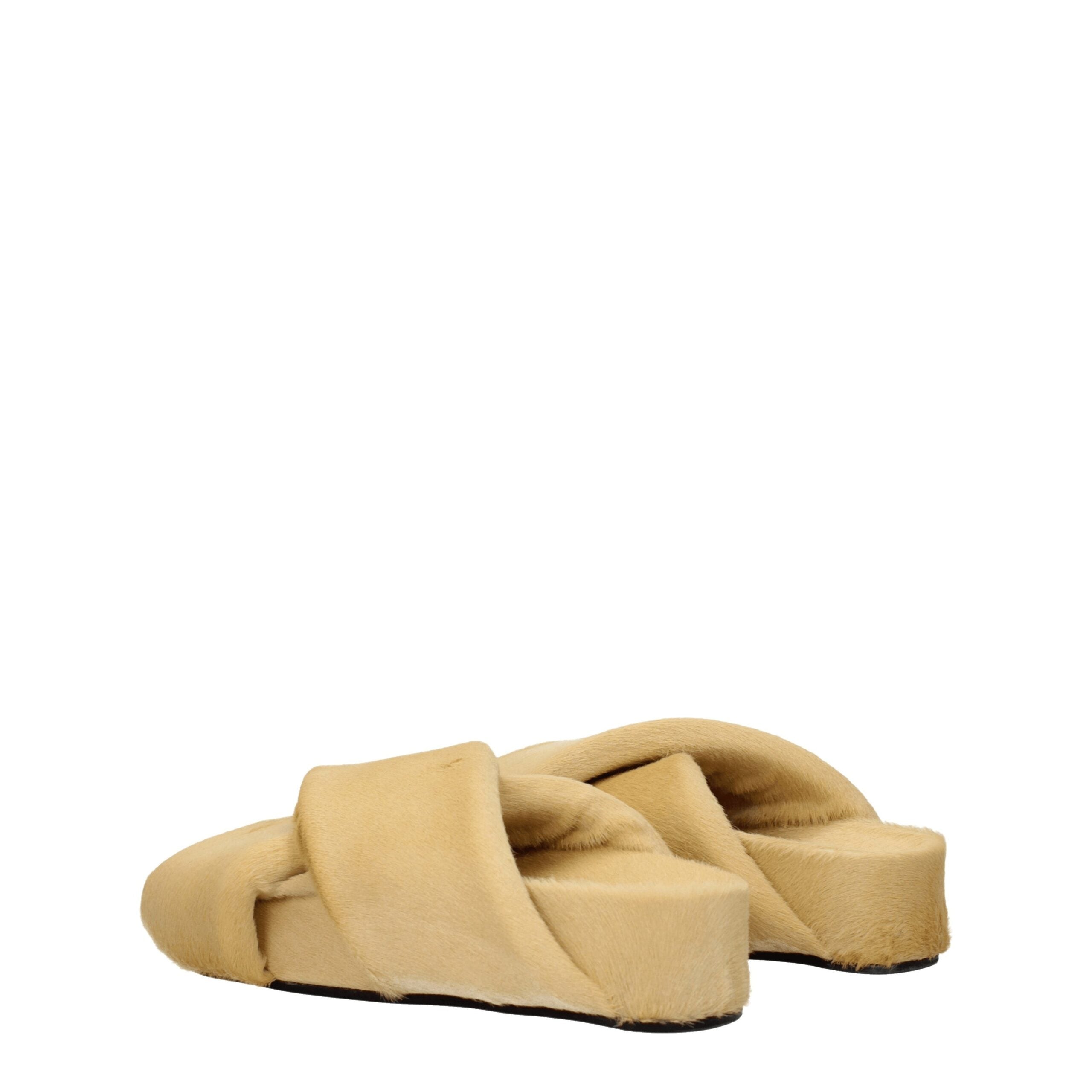 Jil Sander beige horsehair slippers-4