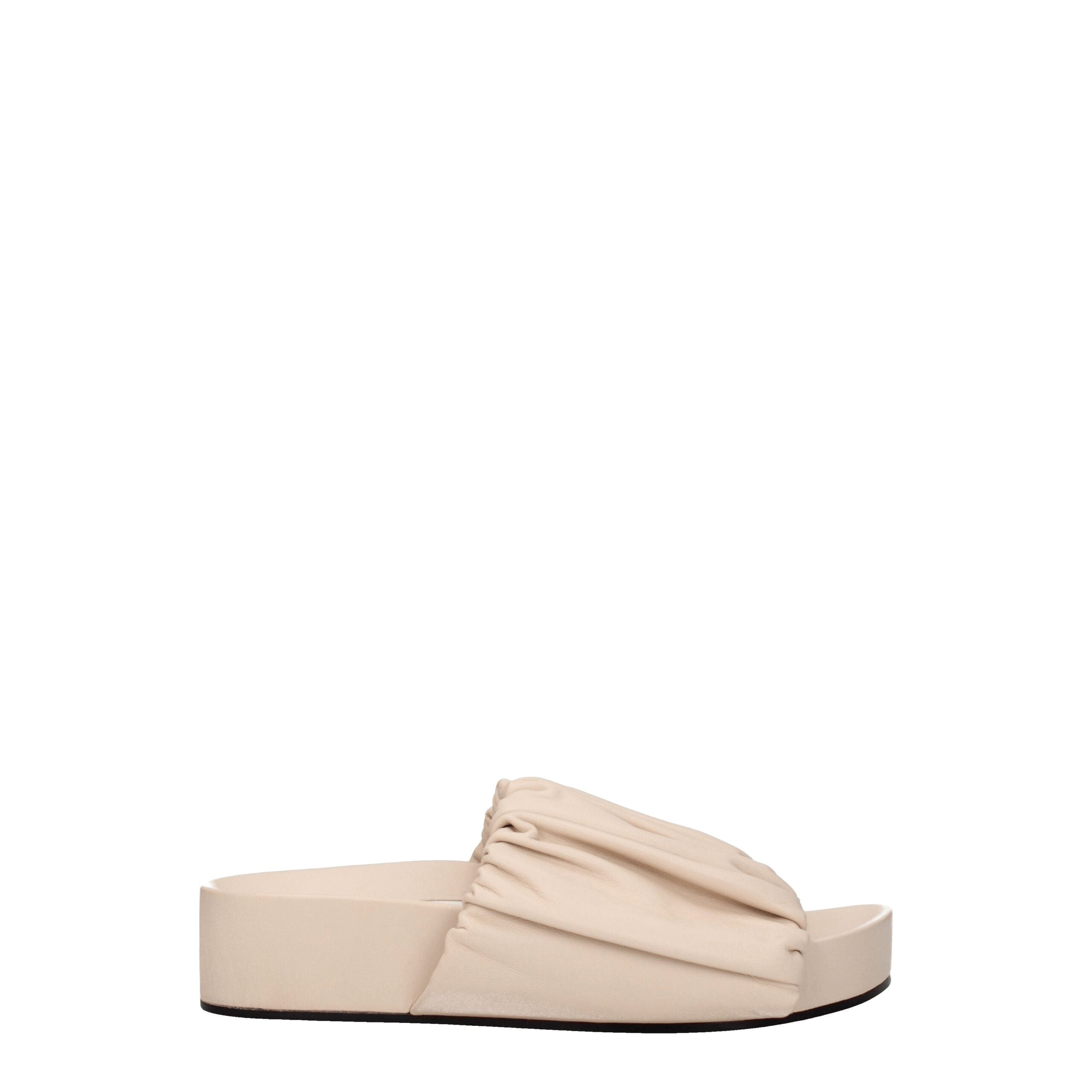 Jil Sander Rosa Leder-Hausschuhe-1