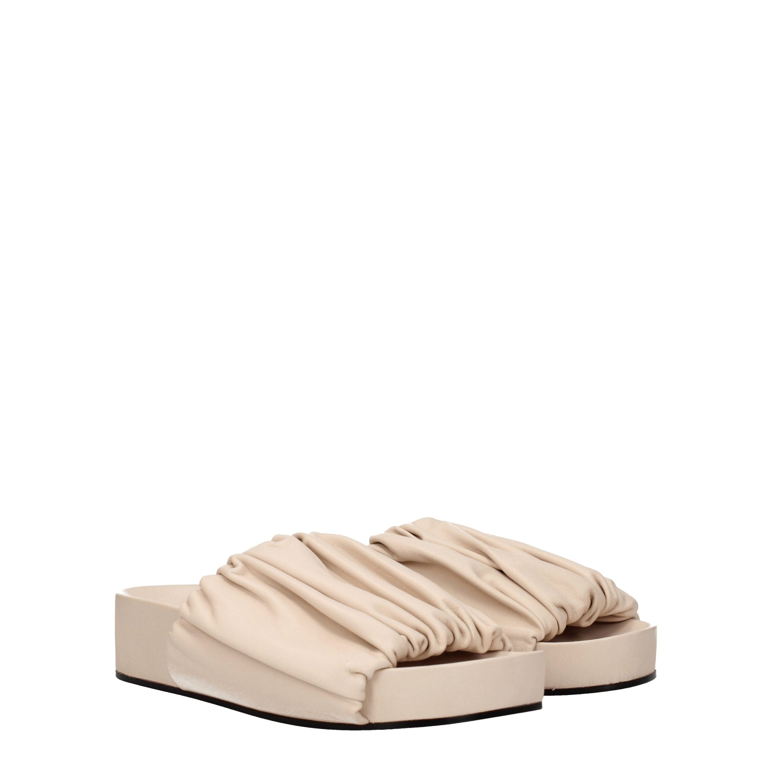 Jil Sander Rosa Leder-Hausschuhe-2