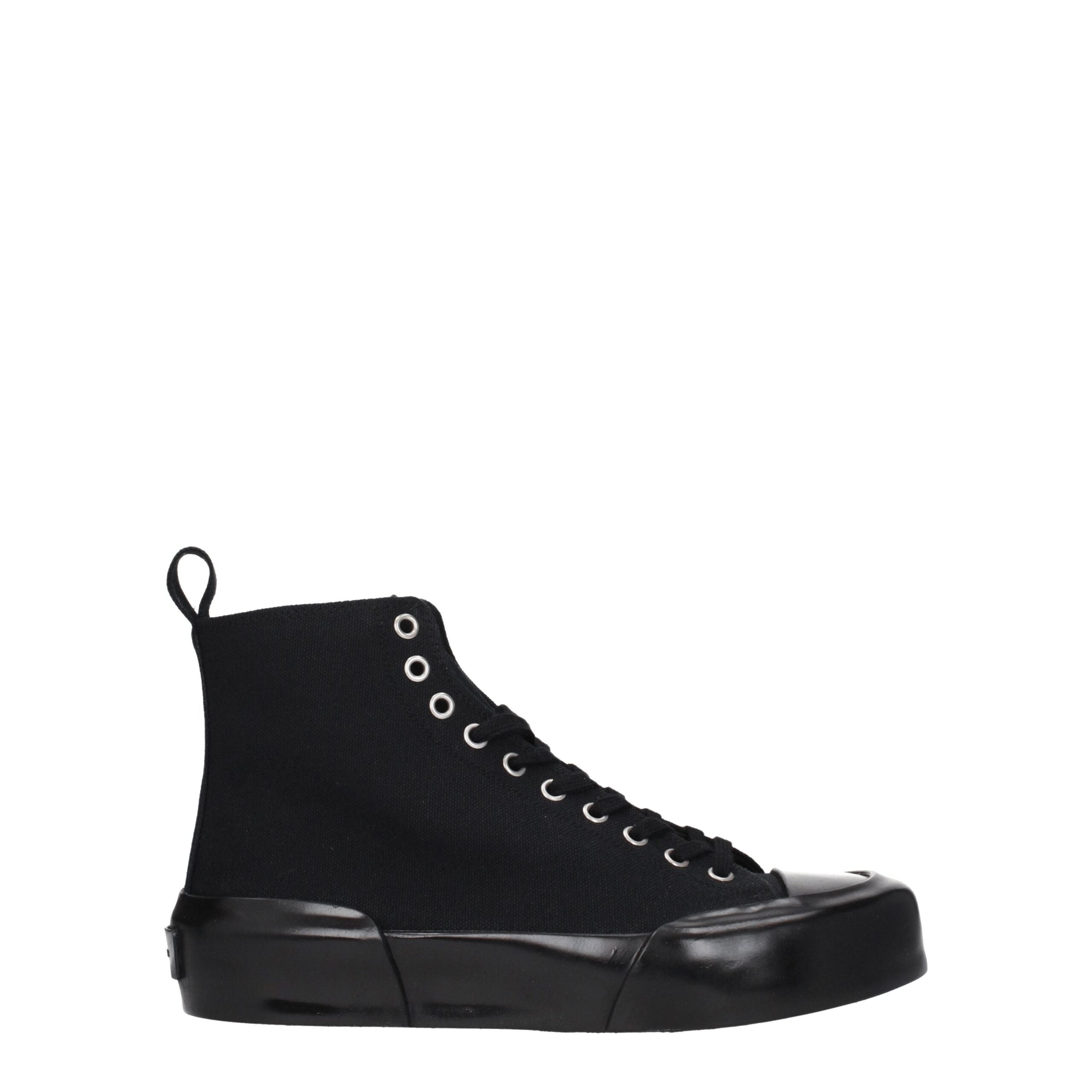 Jil Sander Schwarze High-Top-Sneaker aus Stoff-1