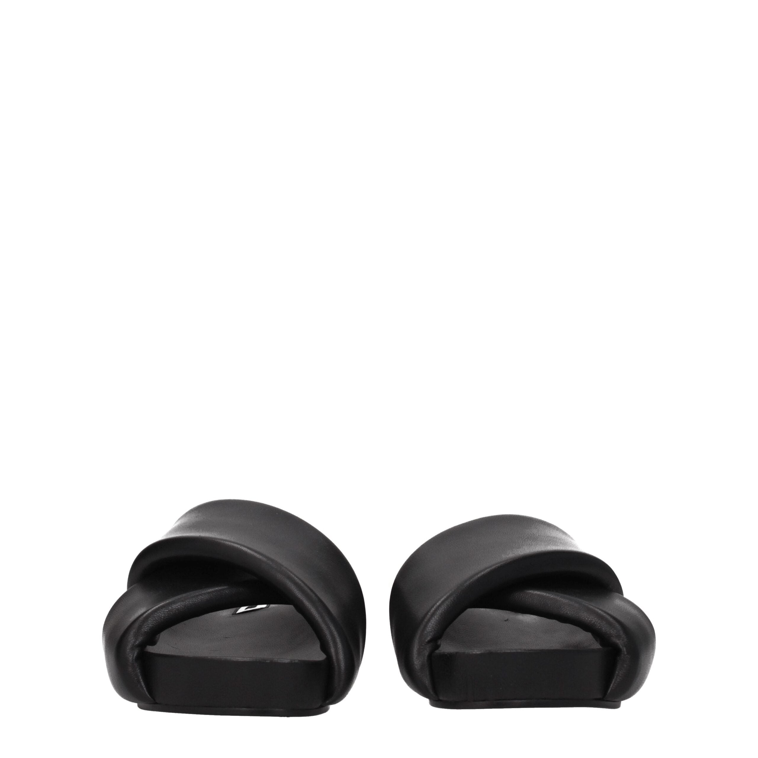 Jil Sander Elegant Leather Slippers in Black-3