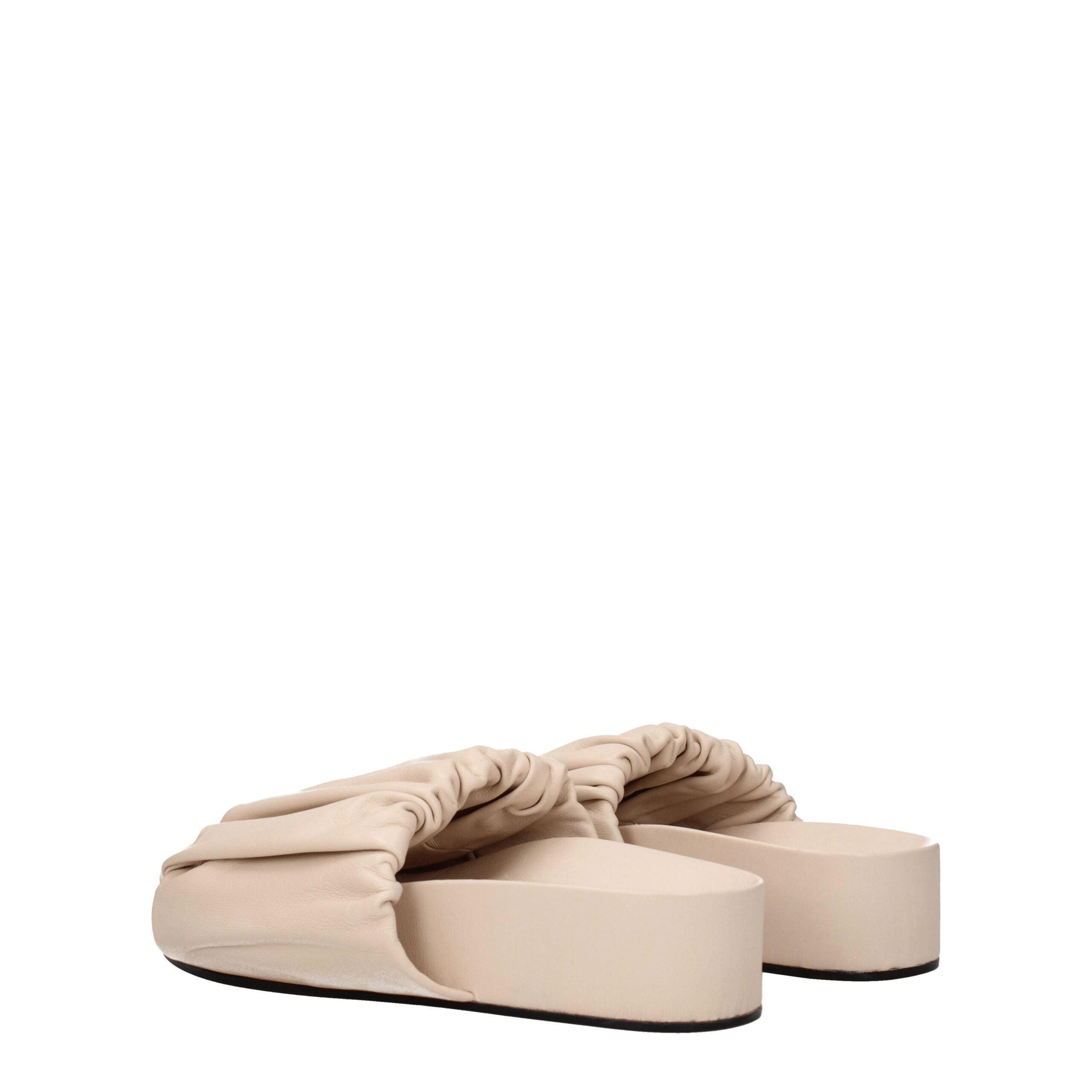 Jil Sander Rosa Leder-Hausschuhe-4