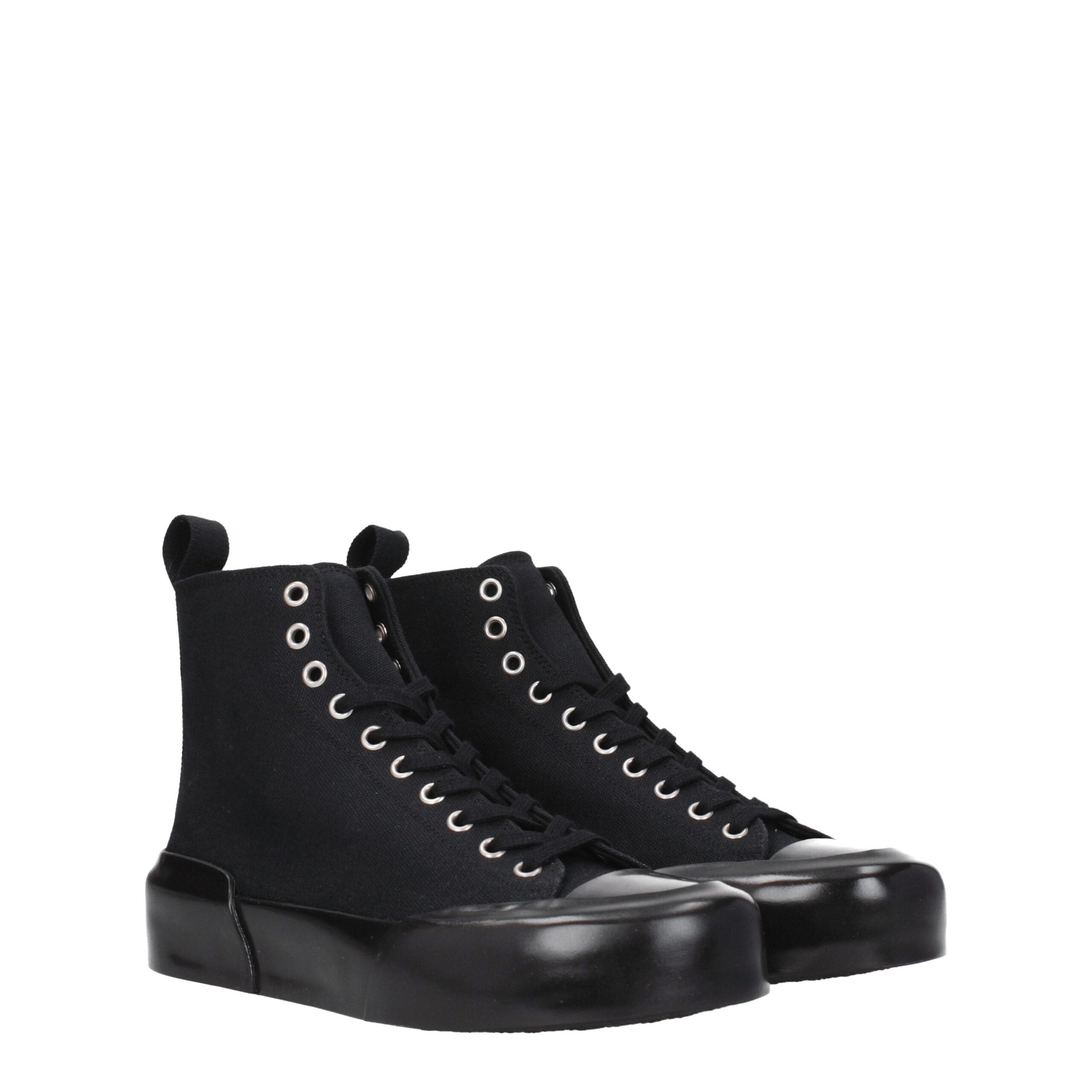 Jil Sander Schwarze High-Top-Sneaker aus Stoff-2