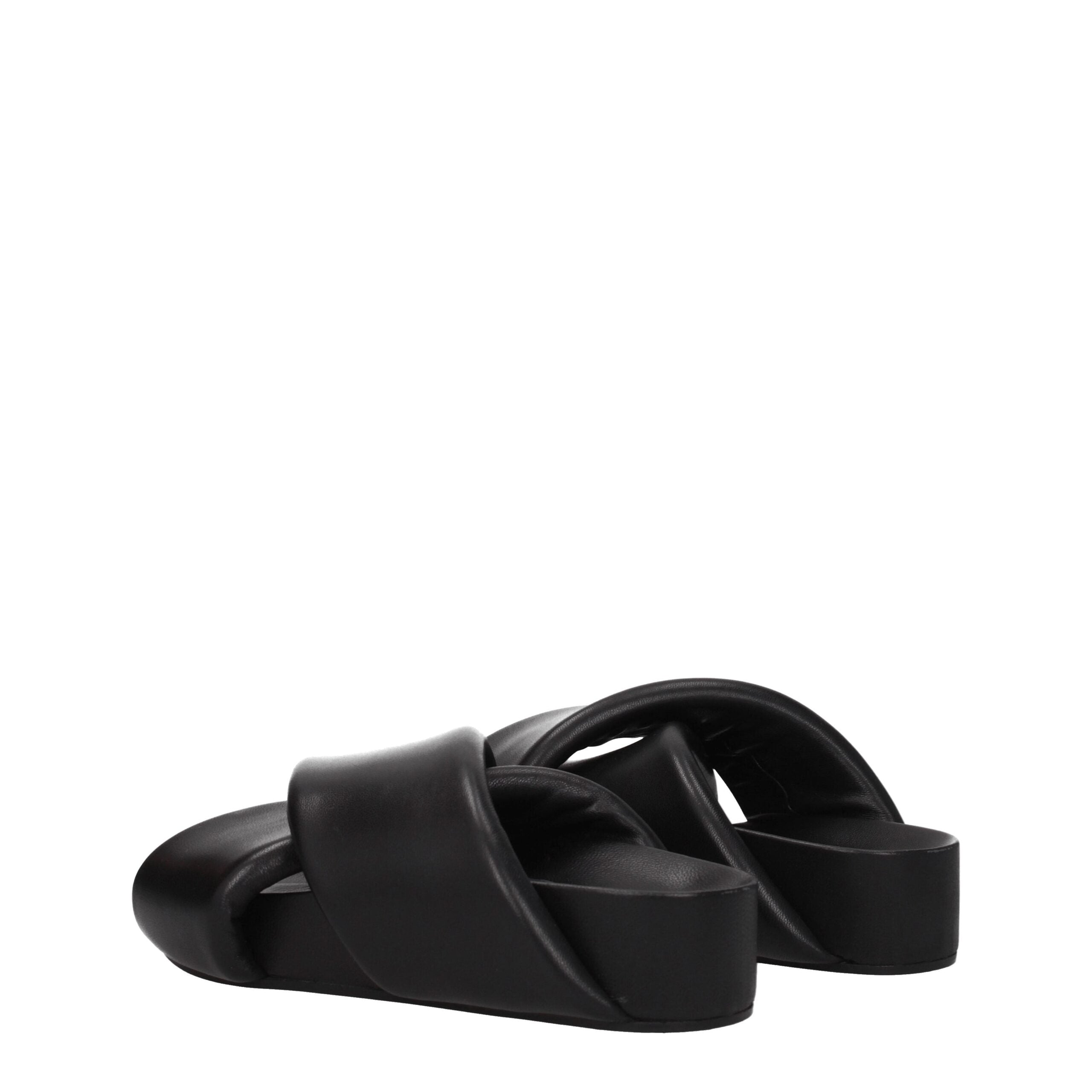 Jil Sander Elegant Leather Slippers in Black-4