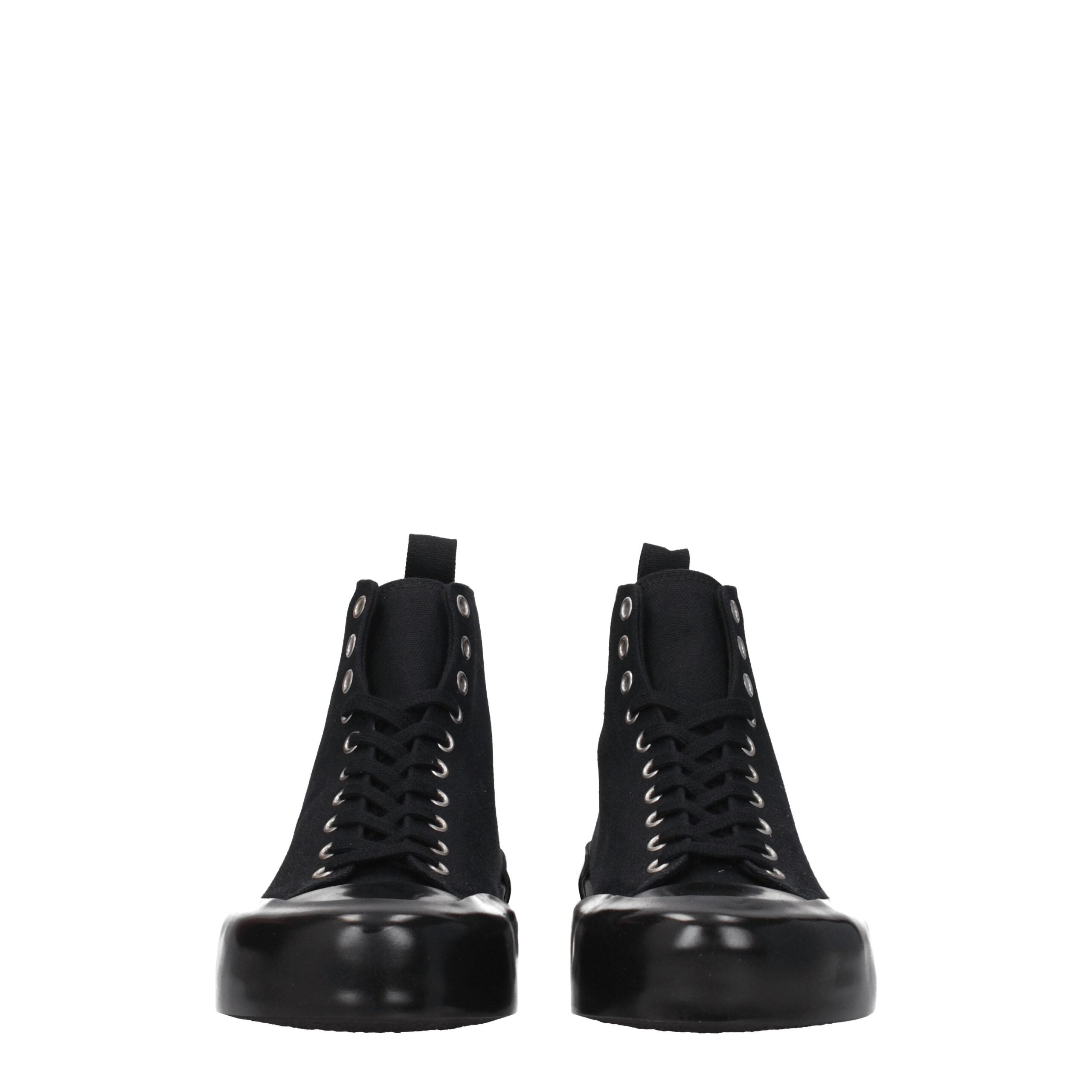 Jil Sander Schwarze High-Top-Sneaker aus Stoff-3