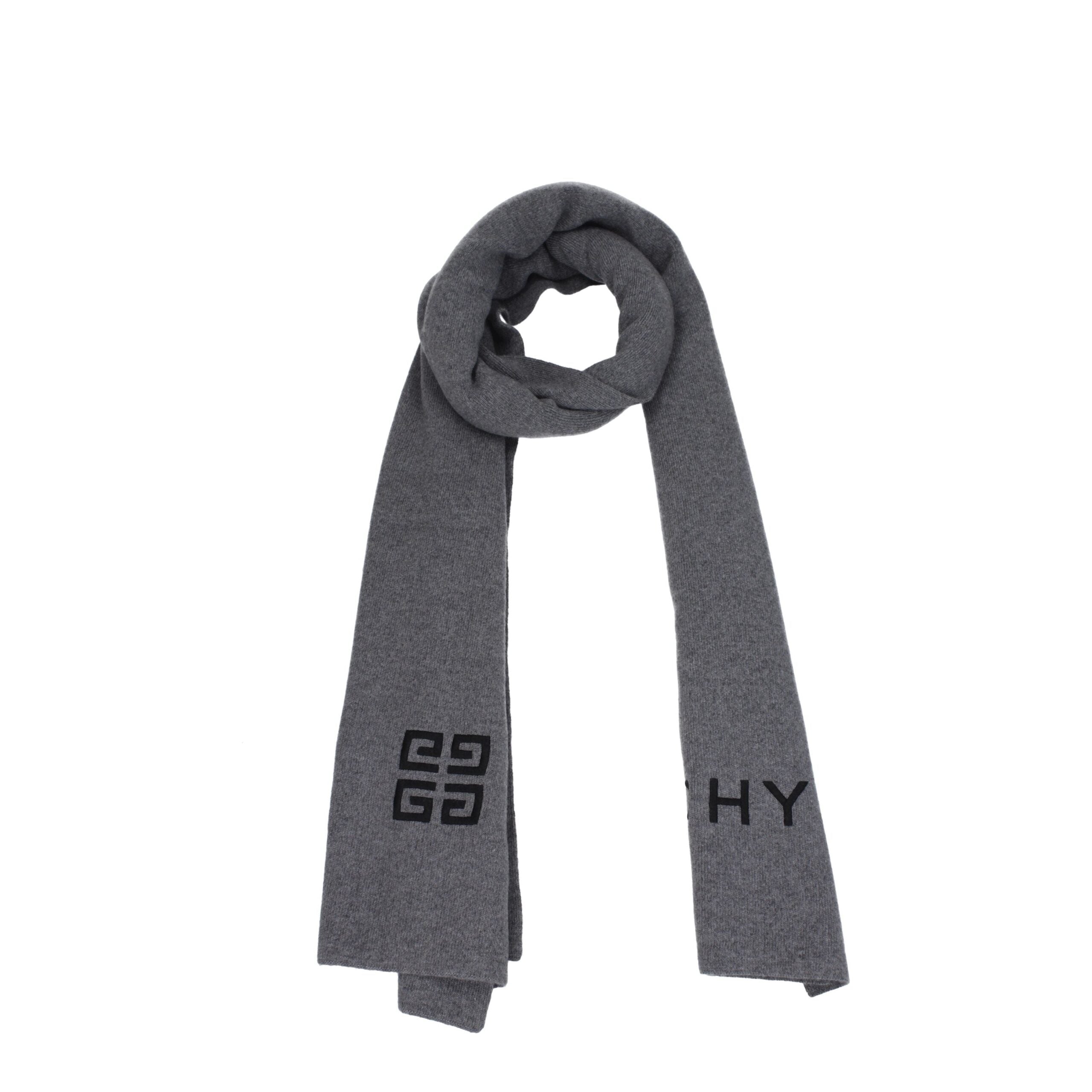 Givenchy Eleganter Schal aus Grauer Wolle-1
