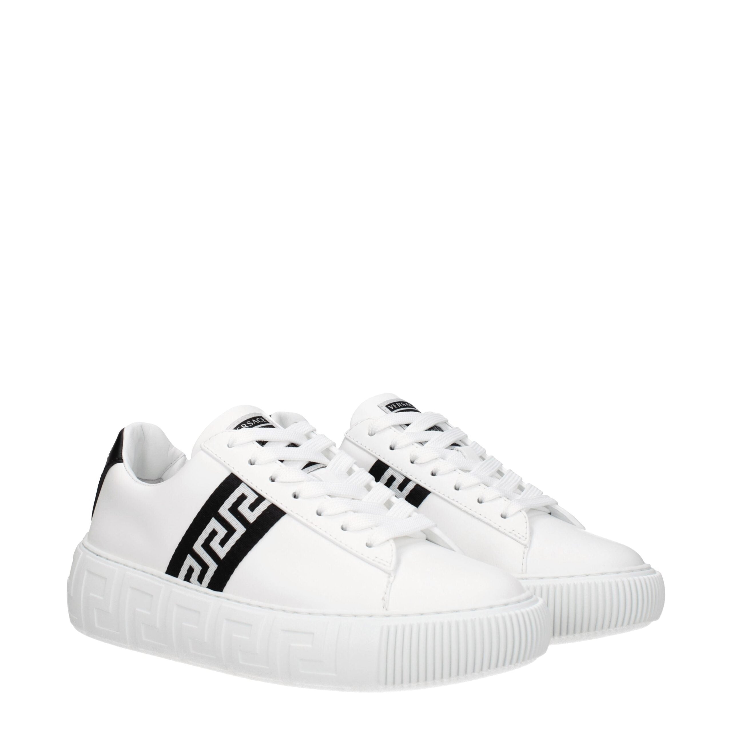 Zapatillas de cuero blancas de Versace-2
