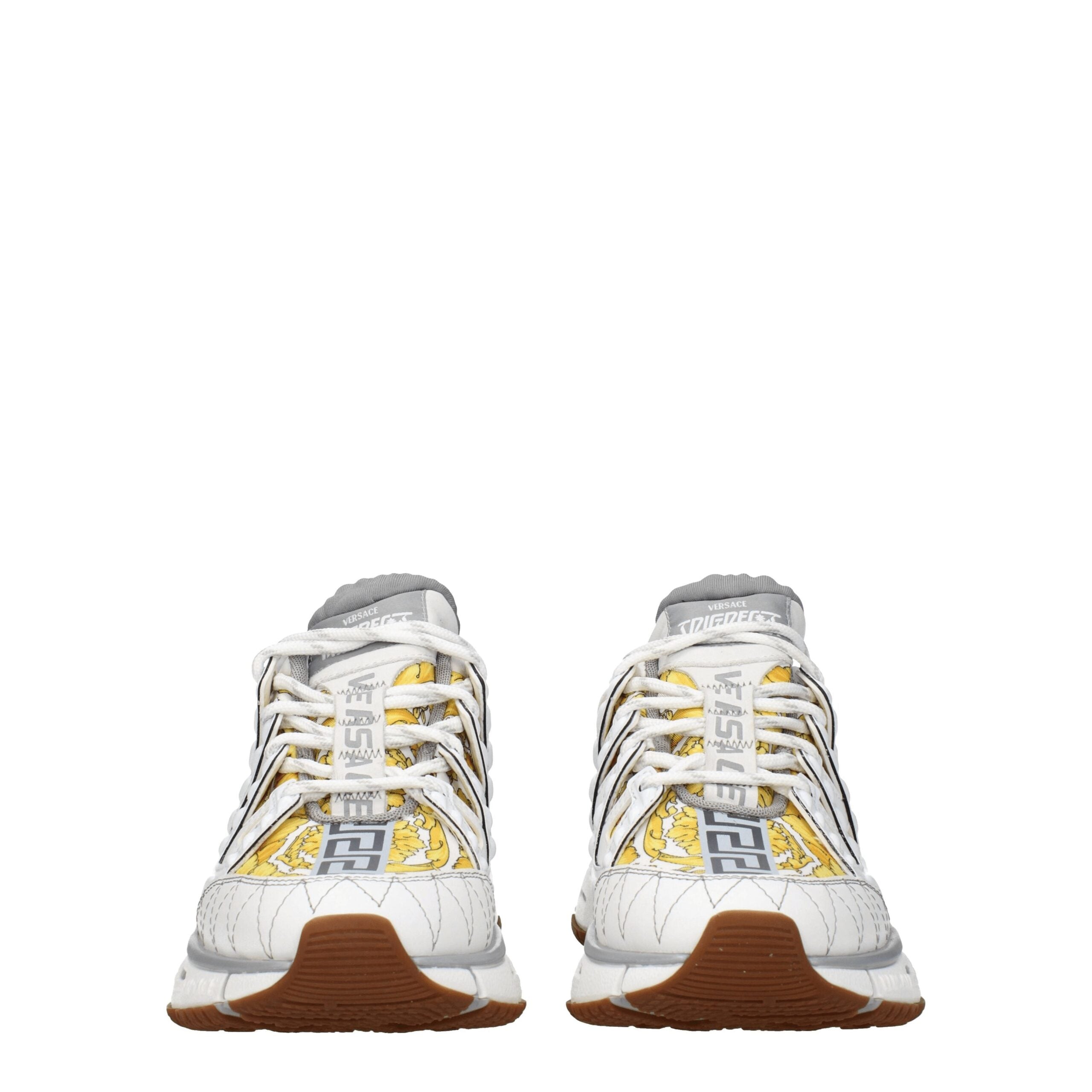 Versace Weißer Stoff Sportliche Turnschuhe-3