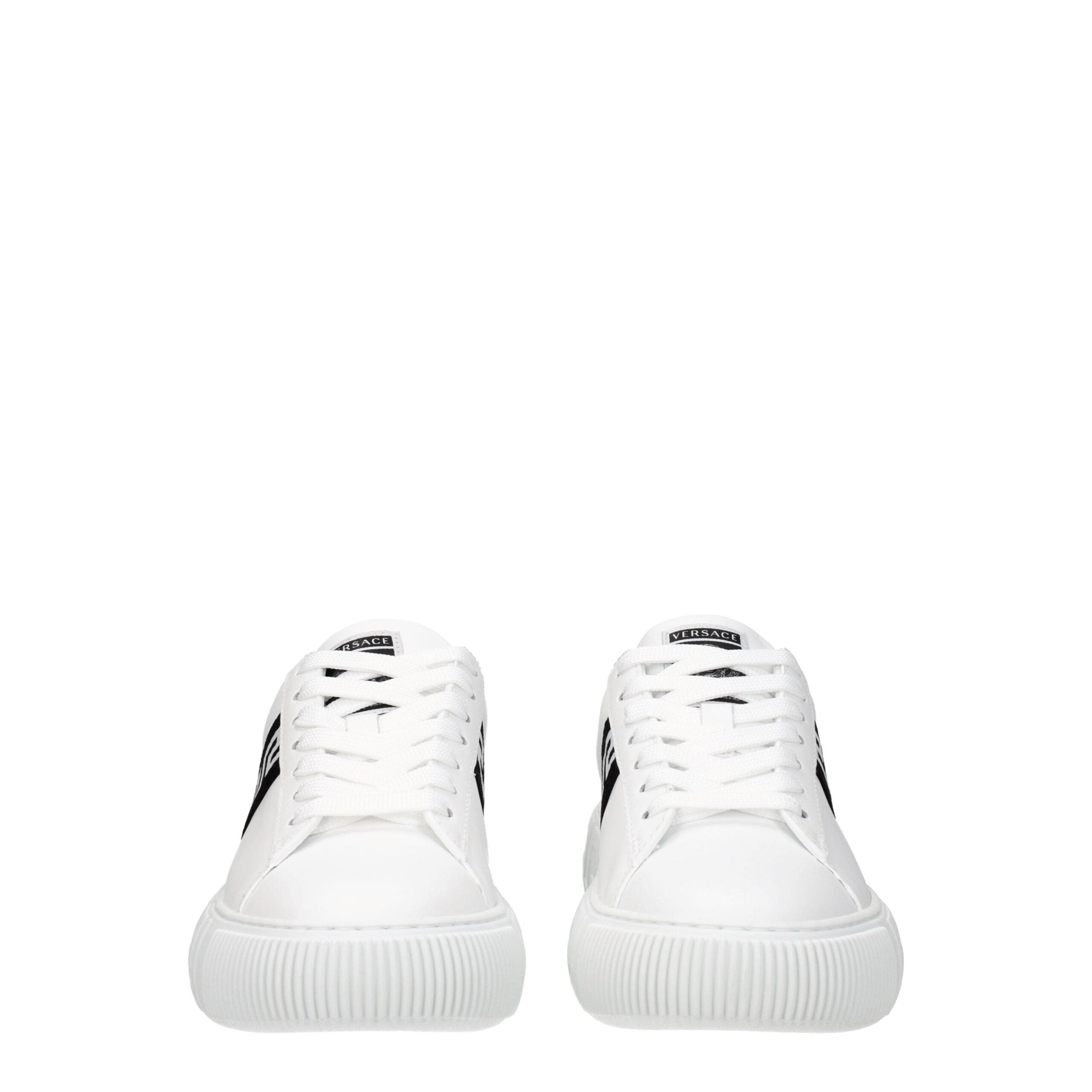 Zapatillas de cuero blancas de Versace-3