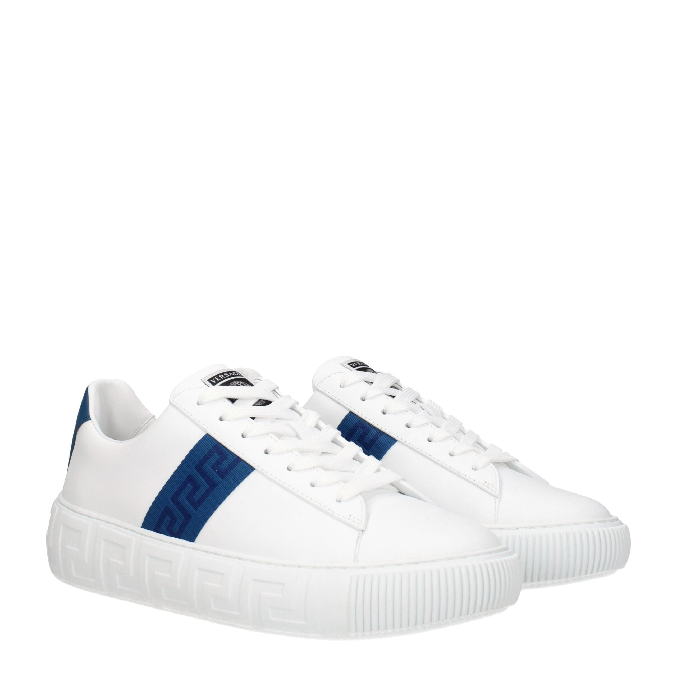Versace white low-top leather sneakers-2