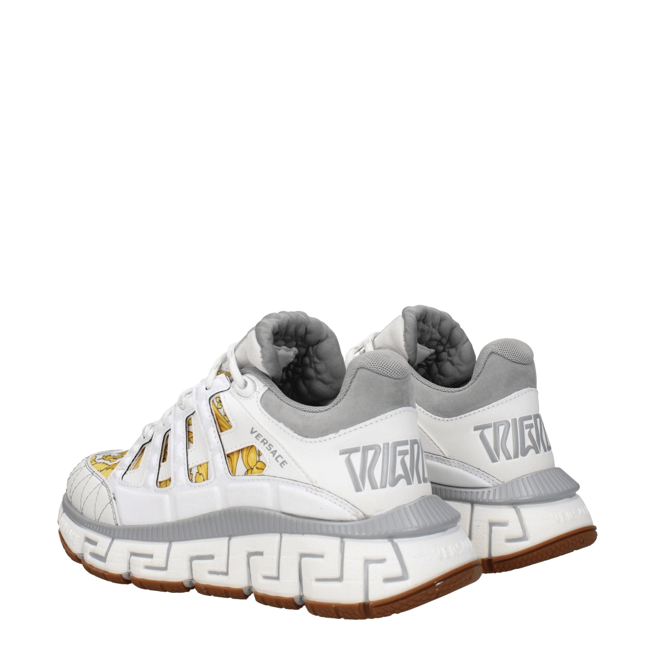 Versace Weißer Stoff Sportliche Turnschuhe-4