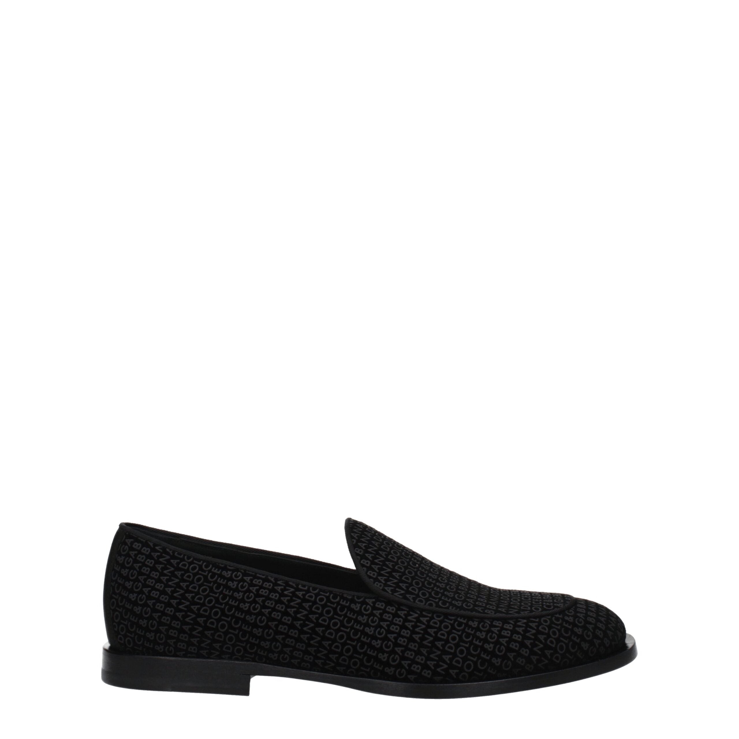 Dolce & Gabbana slippers in black velvet-1