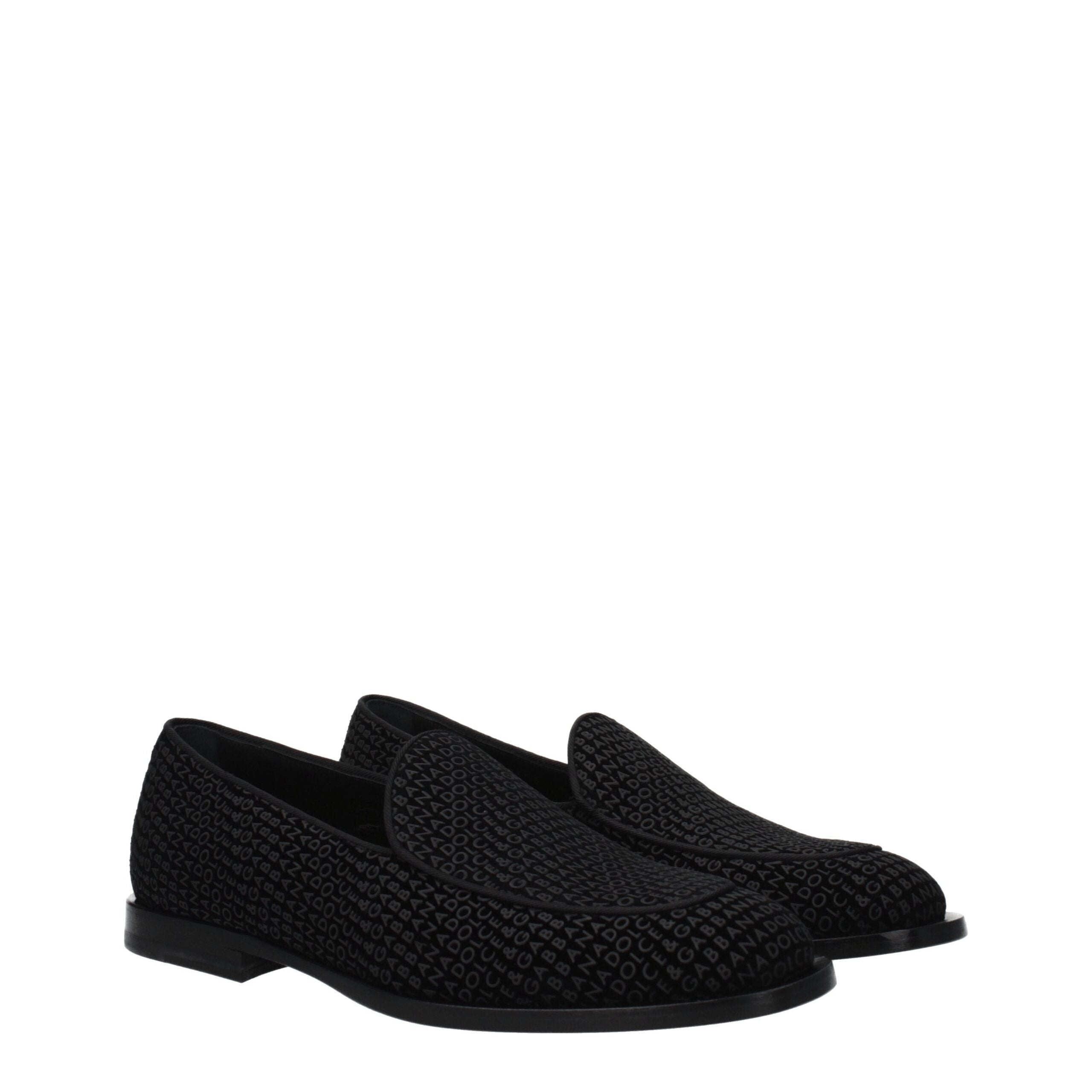 Dolce & Gabbana slippers in black velvet-2