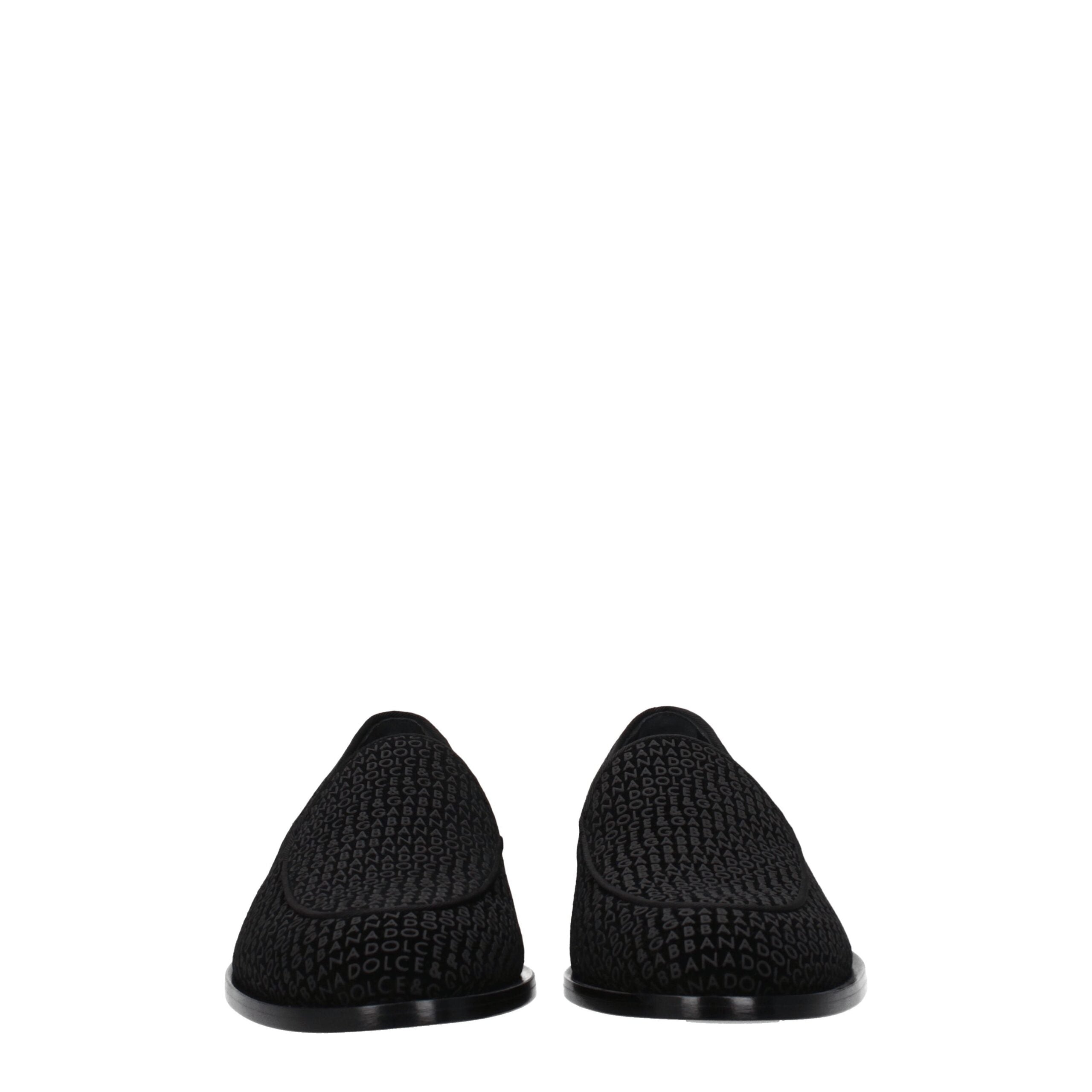 Dolce & Gabbana slippers in black velvet-3