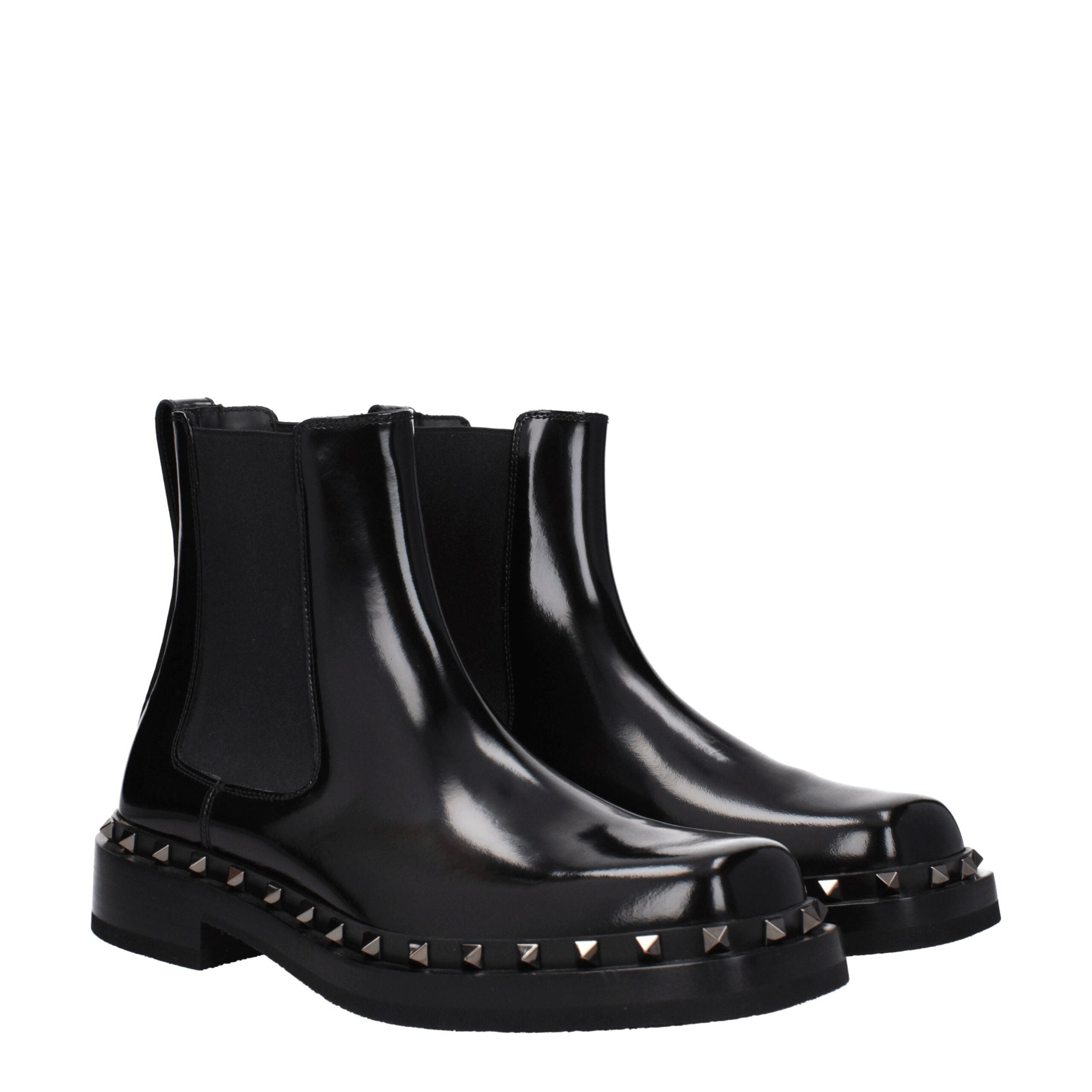 Valentino Garavani Black Leather Ankle Boots-2