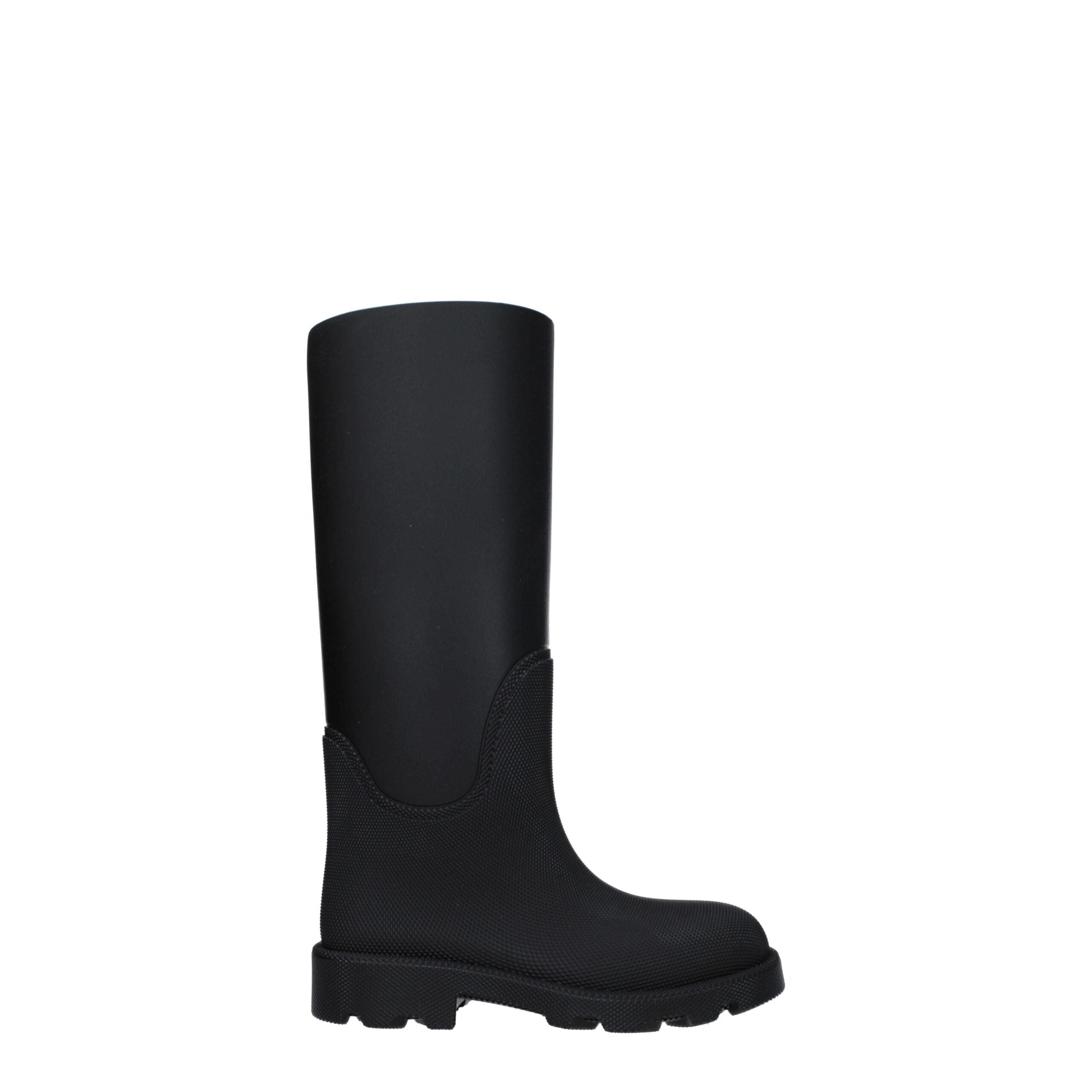 Burberry Schwarze Regenstiefel aus Baumwolle-1