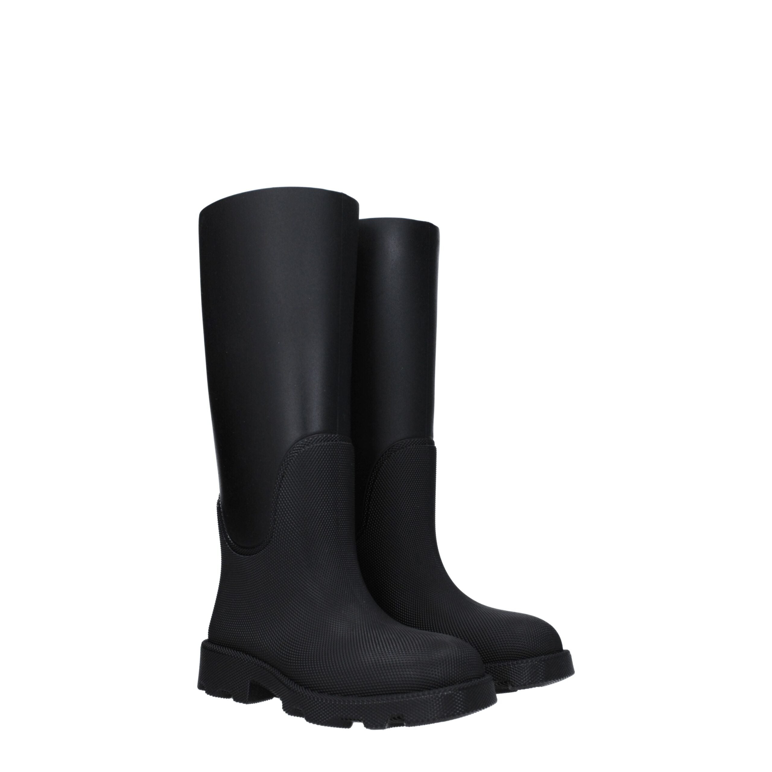 Burberry Schwarze Regenstiefel aus Baumwolle-2