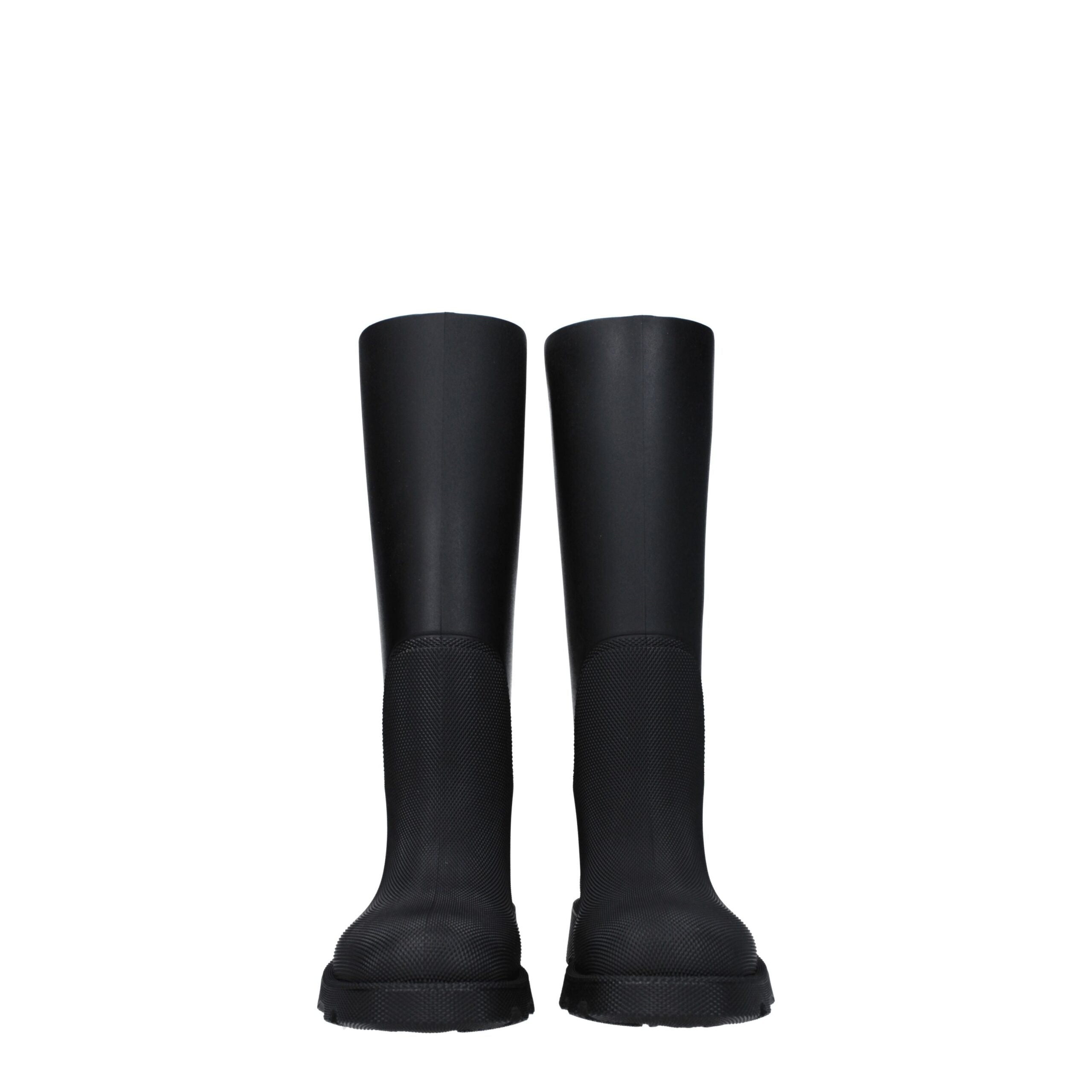 Burberry Schwarze Regenstiefel aus Baumwolle-3