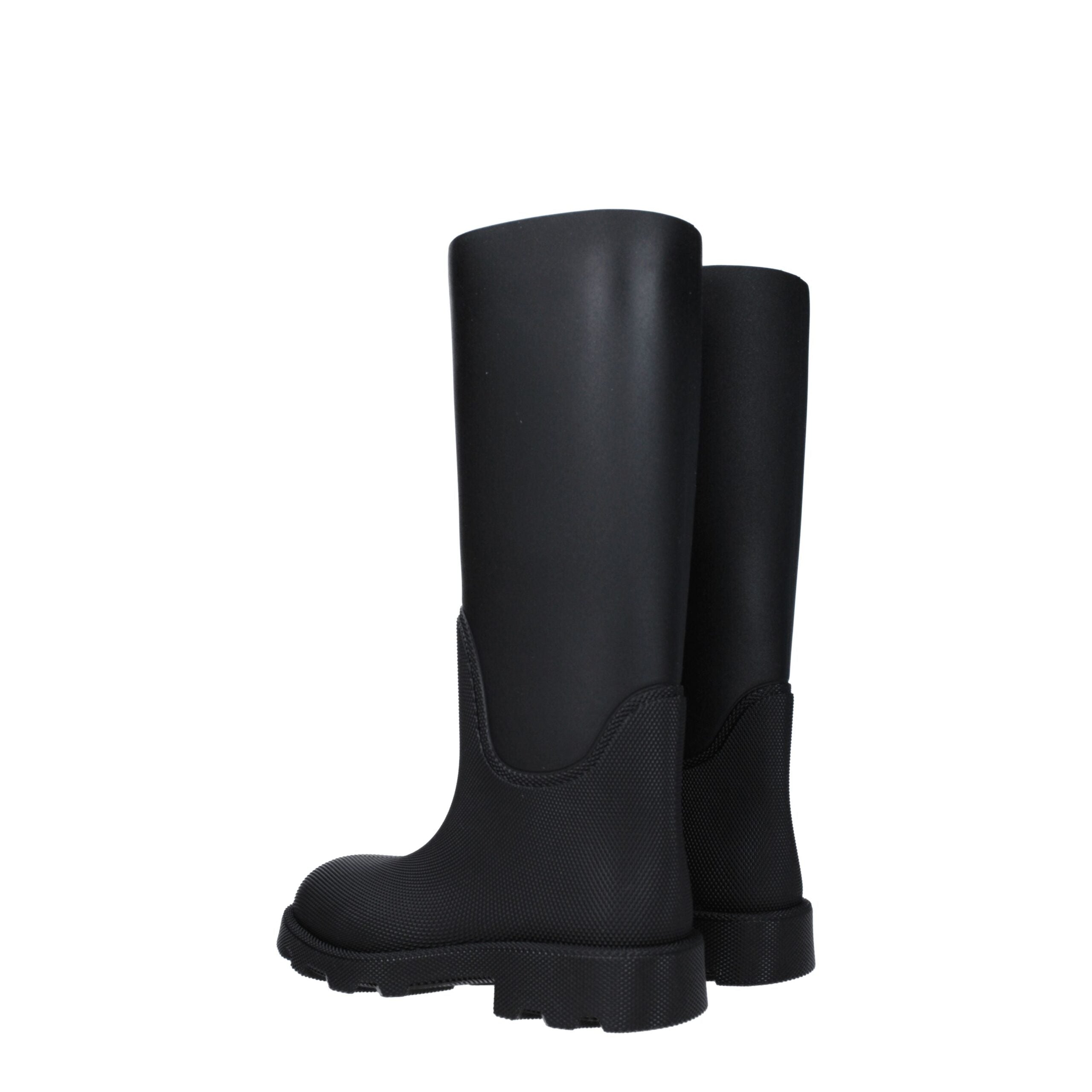 Burberry Schwarze Regenstiefel aus Baumwolle-4